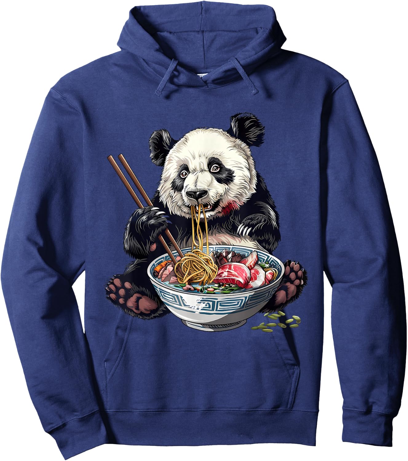 Panda Eating Ramen Noodles Ramen Noodles Panda Noodle Bowl Hoodie - Hoodie | Navy