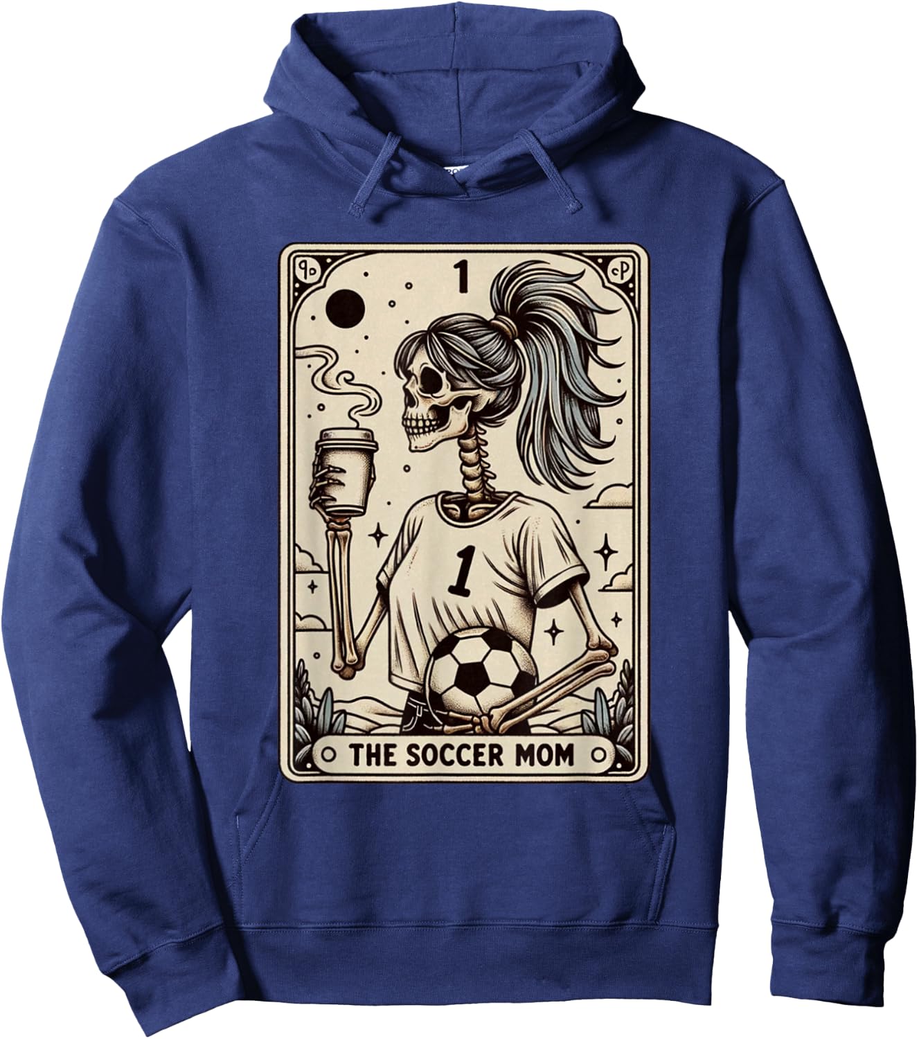 Carte de tarot de football pour maman, vintage, Halloween, Soccer Mama Hoodie - Hoodie | Navy