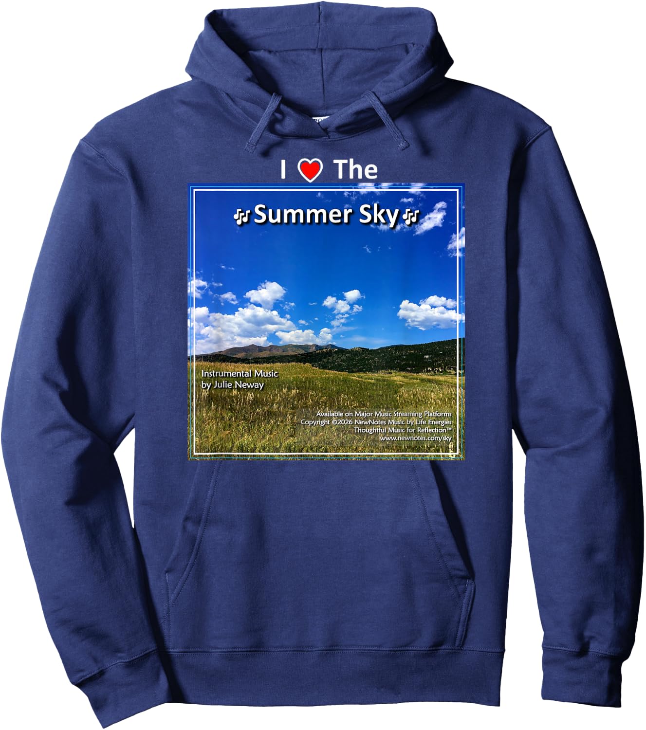 I Love the Summer Sky by Julie Neway Hoodie - Hoodie | Navy