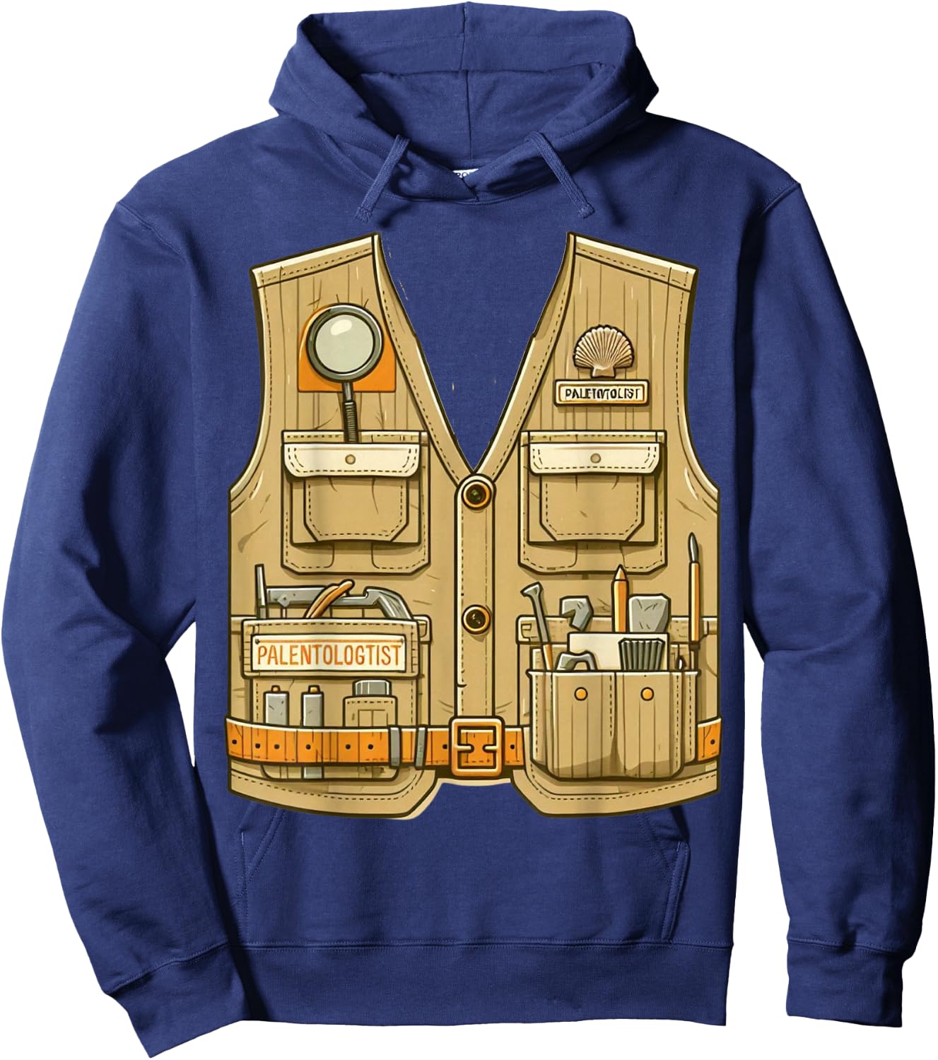 Adult Kids Halloween Paleontologist Dinosaur Hunter Costume Hoodie - Hoodie | Navy