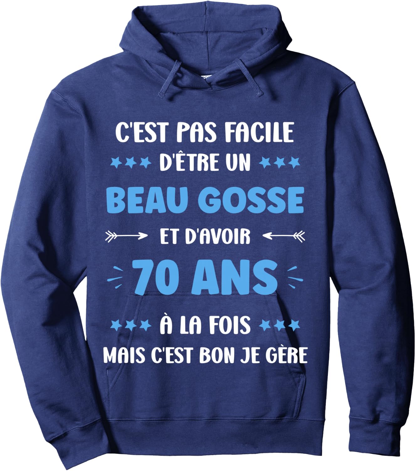 Humor 70th Birthday Man 70 Years , Black, S Hoodie - Hoodie | Navy