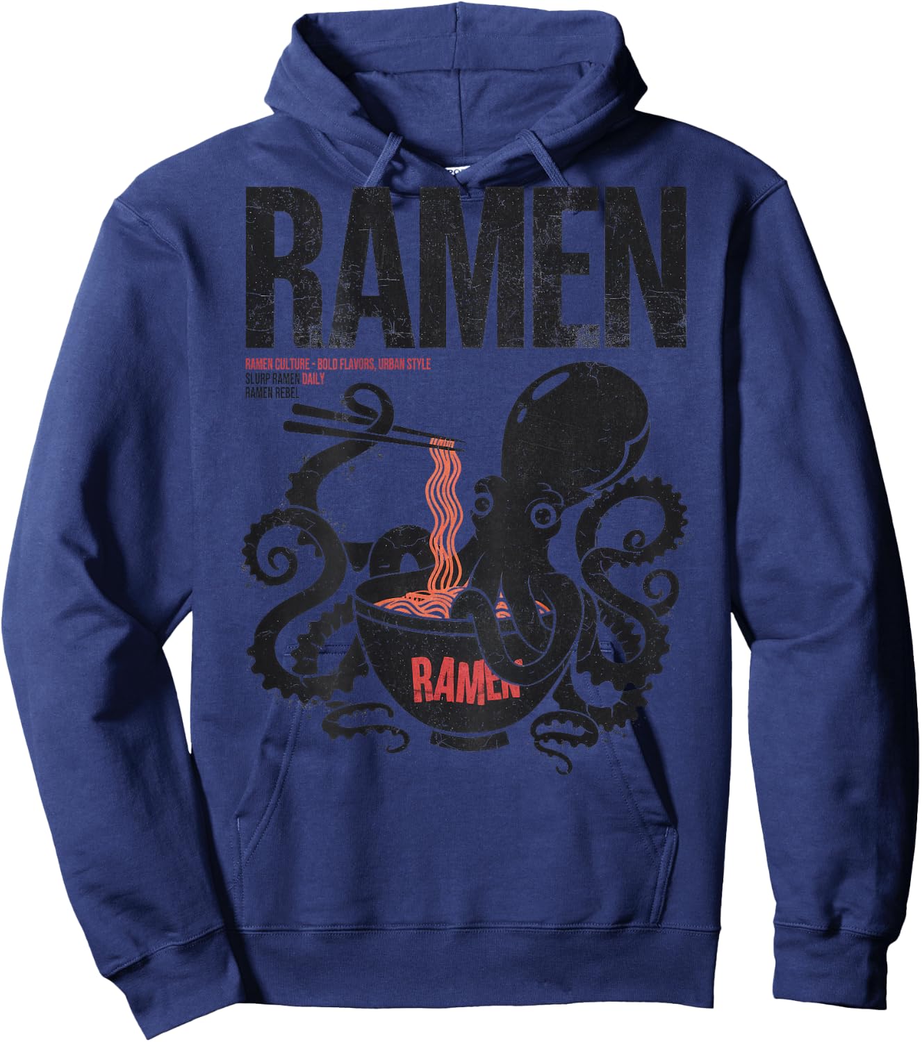 Ramen Anime Manga Kawaii Otaku Fashion Backprint Streetwear , gray Hoodie - Hoodie | Navy
