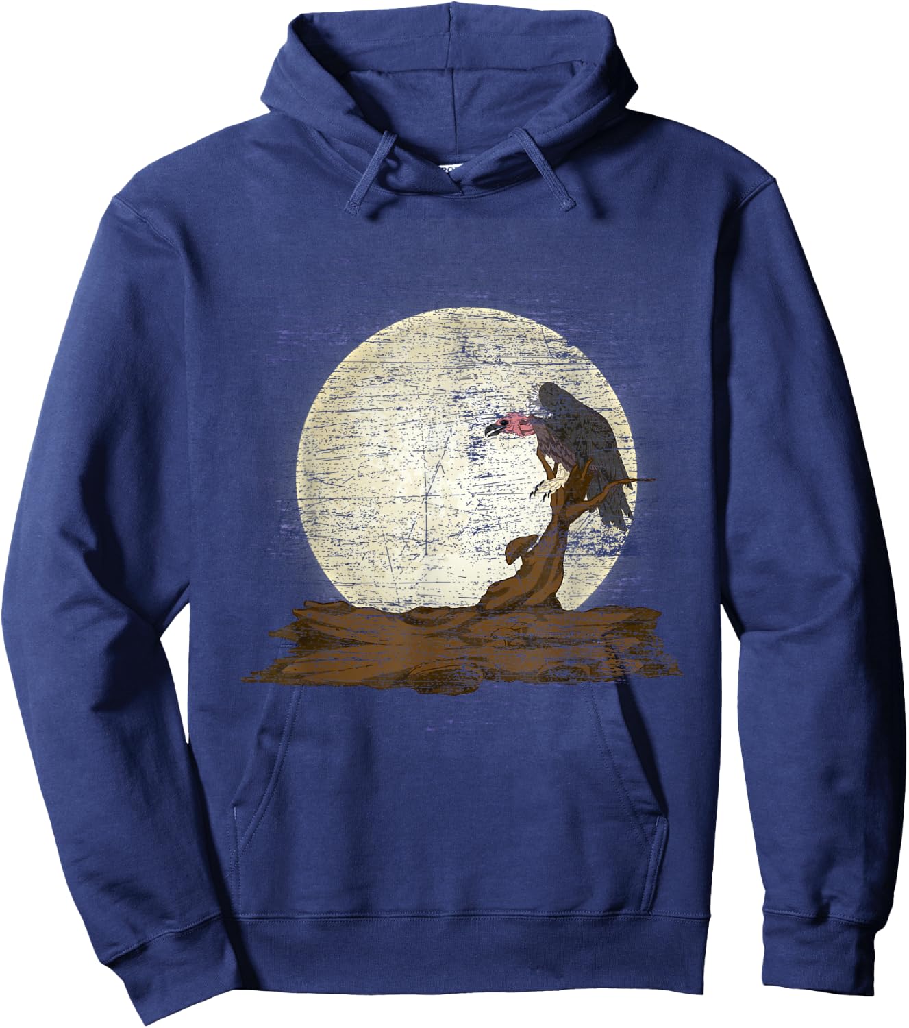 Scavenger Bird Moonlight Full Moon Turkey Vulture Vulture Hoodie - Hoodie | Navy