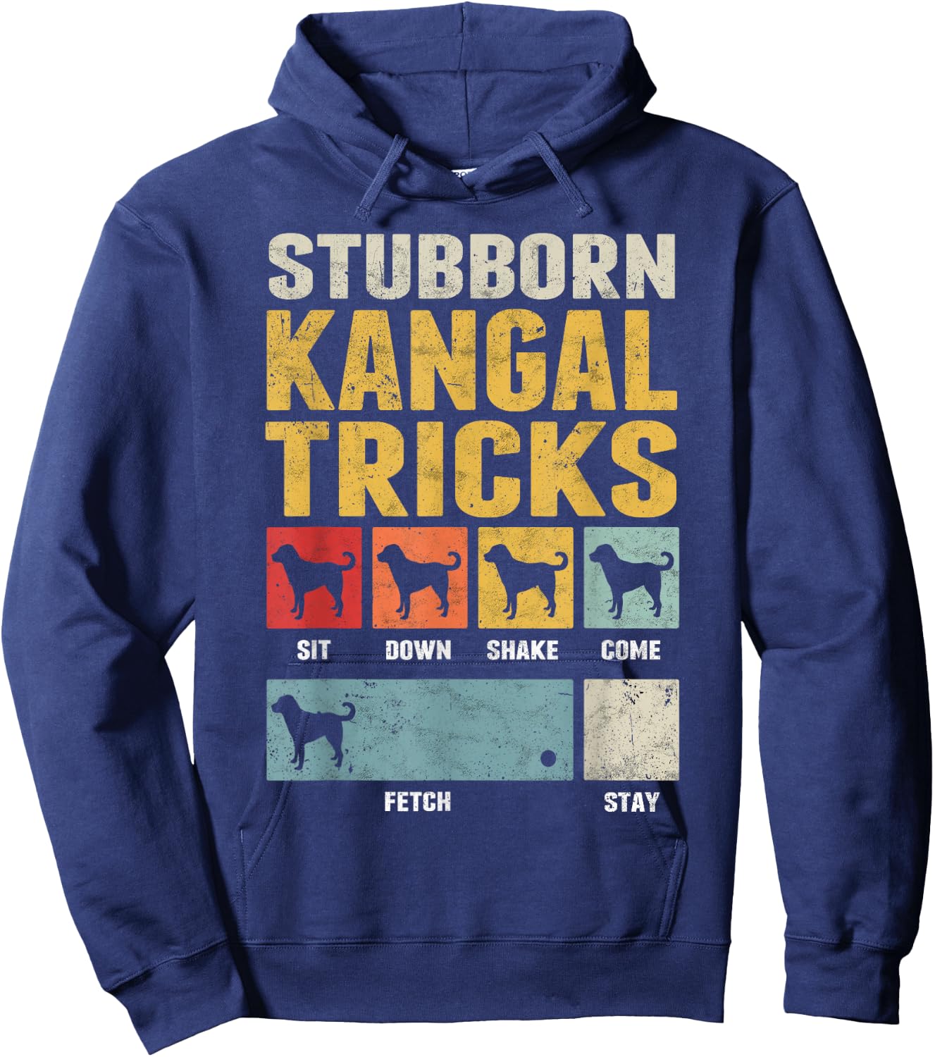 Kangal Shepherd Dog Clothing Kangal Dog Tricks - -Adults, Black, Small, Short Sleeve Hoodie - Hoodie | Navy