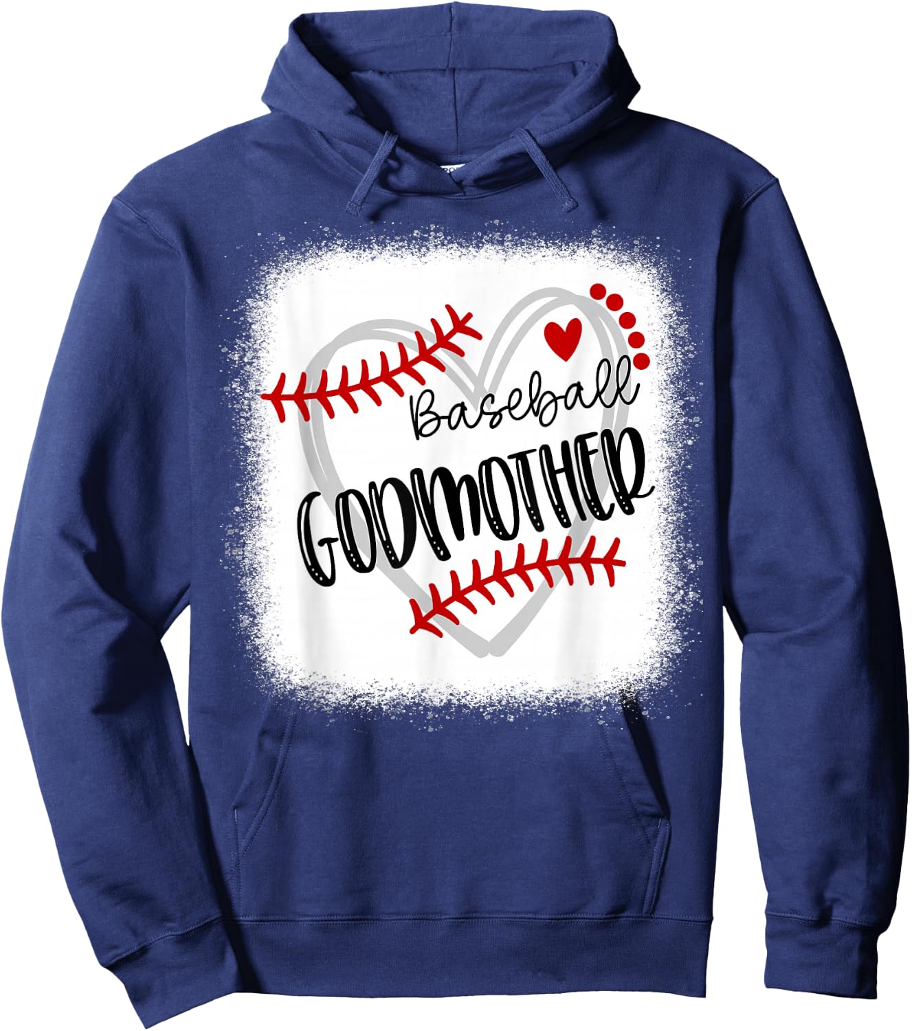 Personalized Baseball Heart Cute Godmother Women Hoodie - Hoodie | Navy
