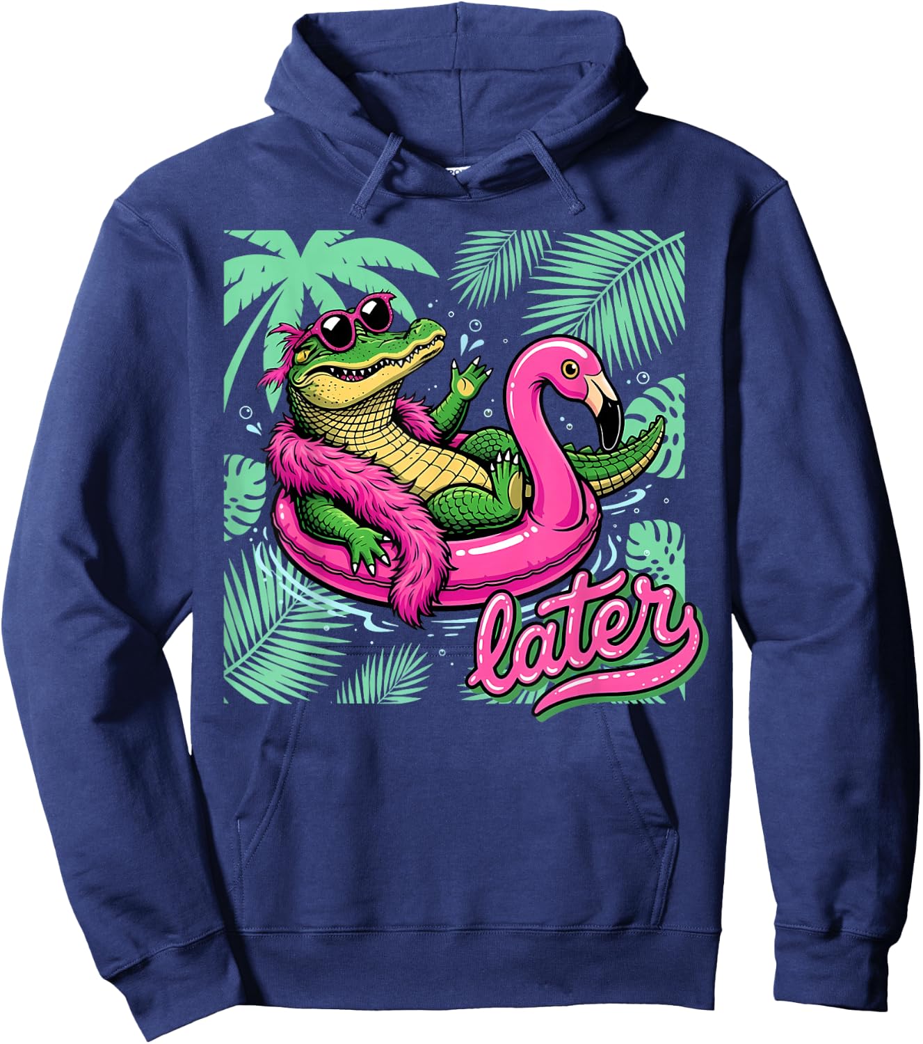Later Gator Shirt Summer Coastal Funny Last Day of School Hoodie - Hoodie | Navy
