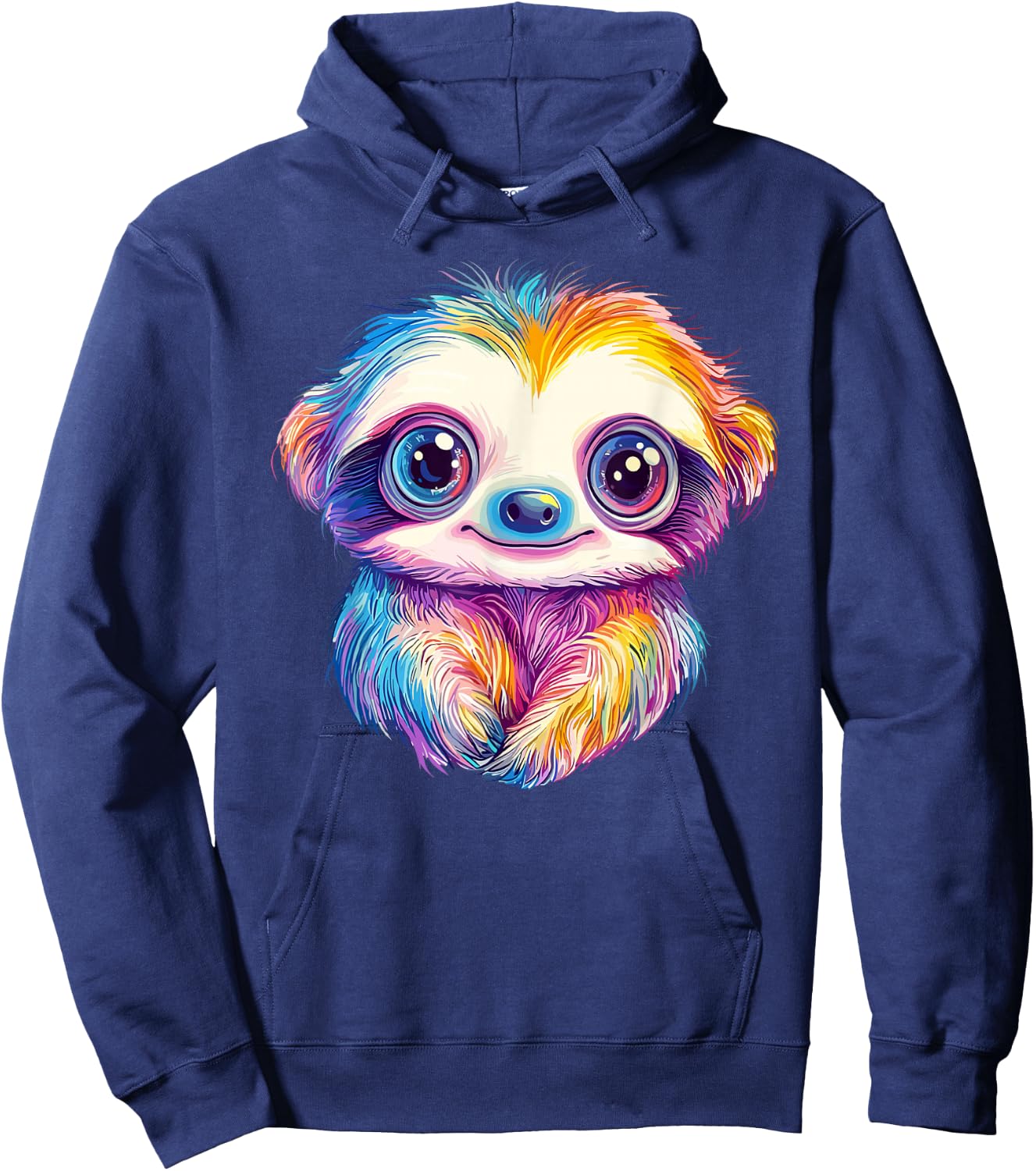 Colorful Rainbow Sloth Hoodie - Hoodie | Navy