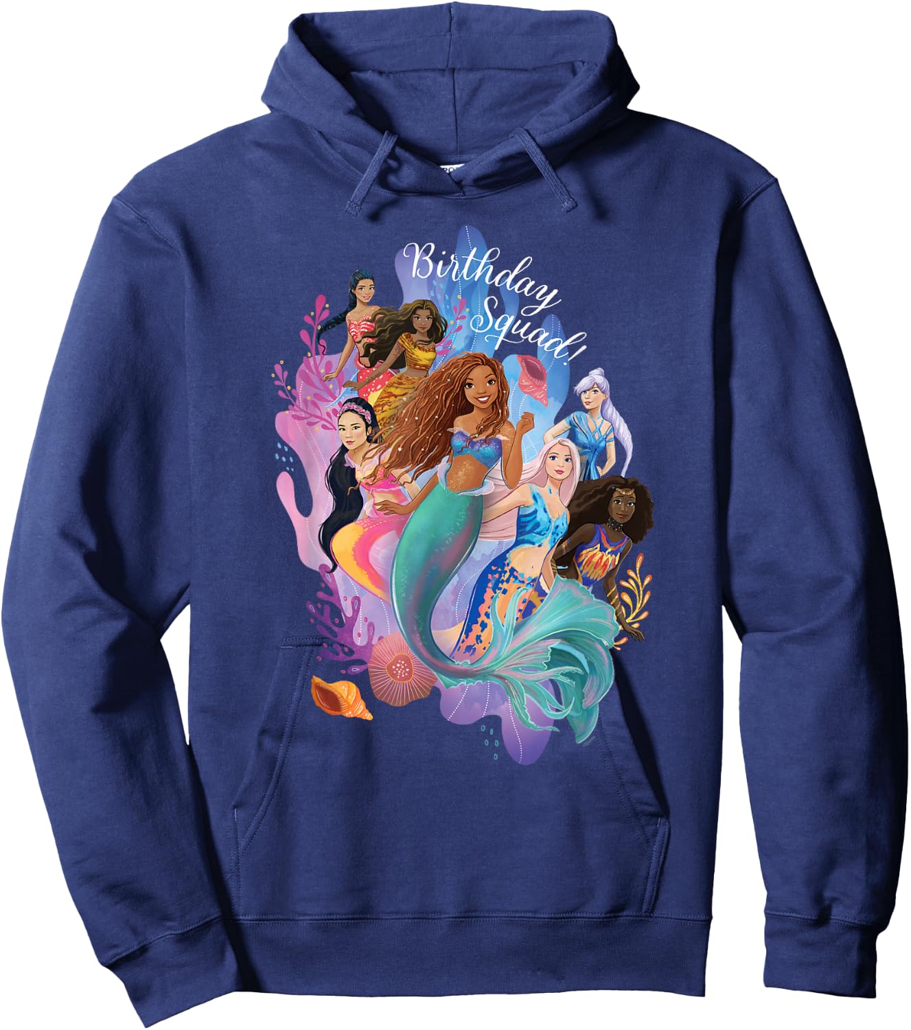 Disney Little Mermaid Ariel Friends & Family Birthday Squad Hoodie - Hoodie | Navy