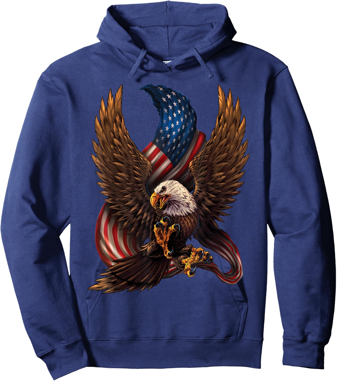 Patriotic American Design with Eagle and Flag Small Hoodie - Hoodie | Navy