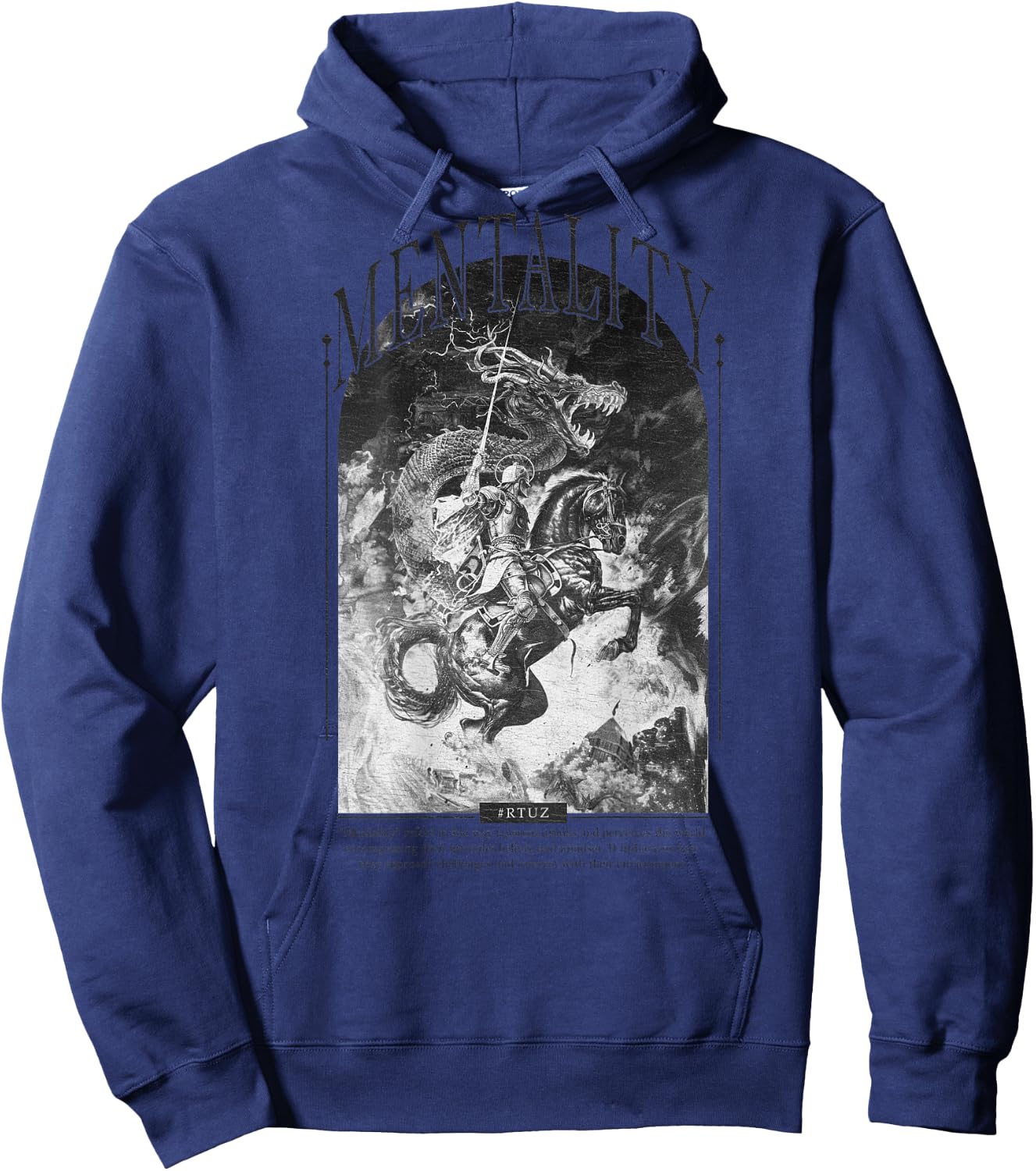 Modern Hip Hop Vintage Graffiti Urban Backprint Streetwear , White Hoodie - Hoodie | Navy