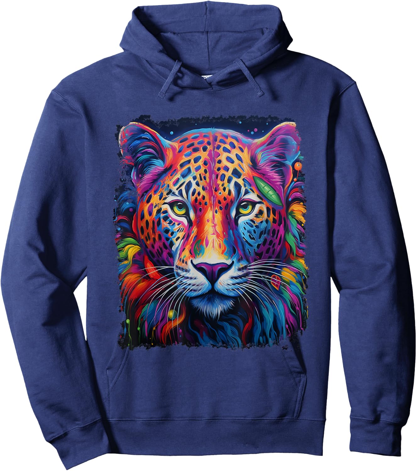 Pop Art Colorful Jaguar Hoodie - Hoodie | Navy