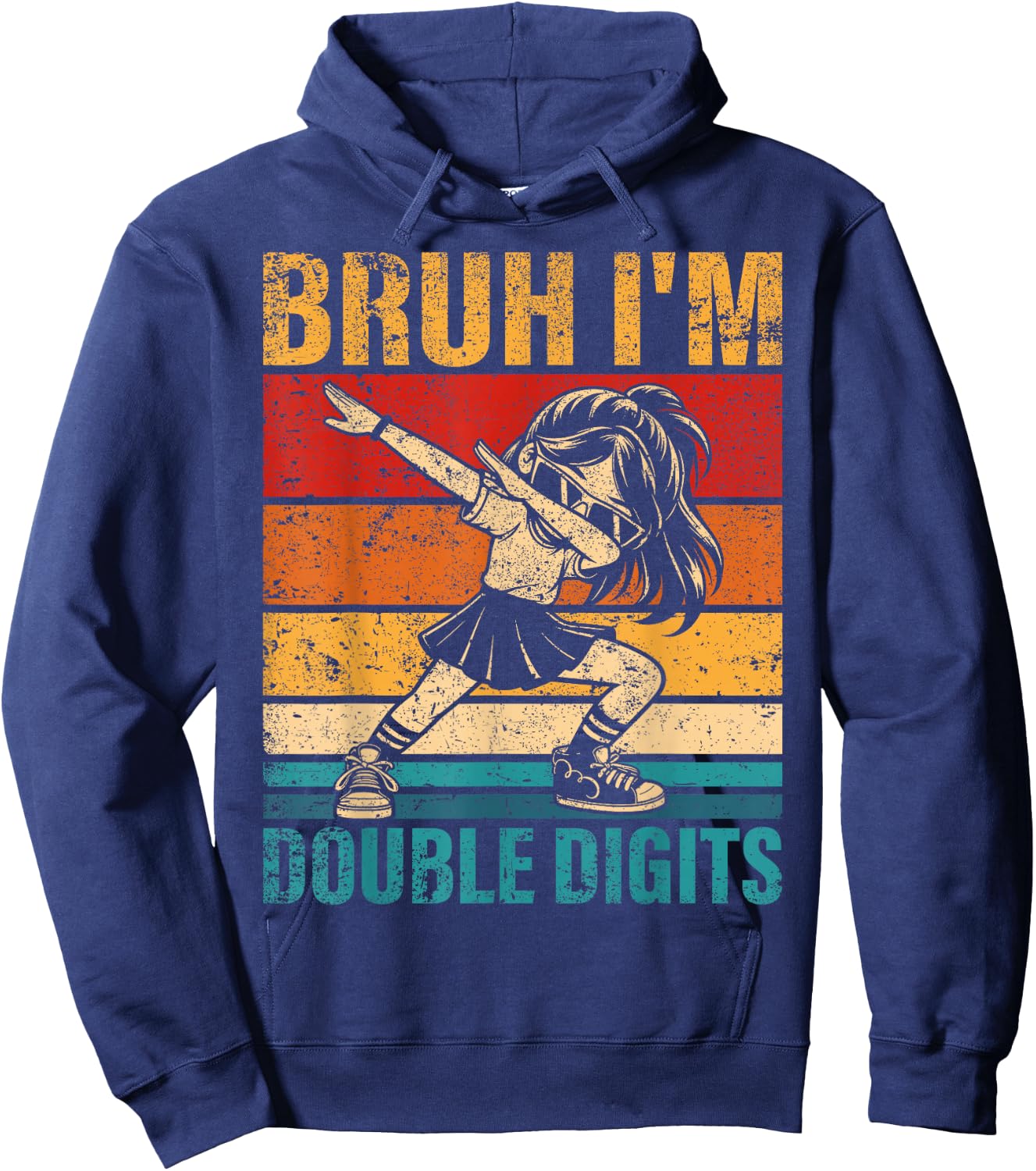 10 Years Old Birthday Bruh I'm Double Digits 10th Birthday Hoodie - Hoodie | Navy