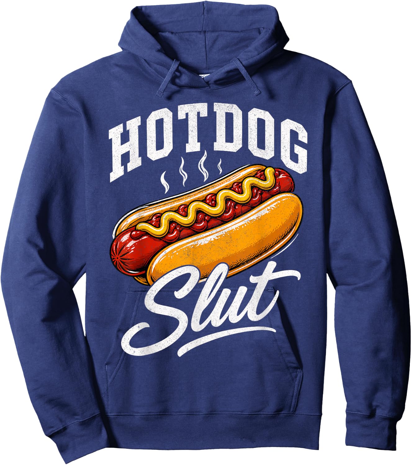 Hotdog Slut Fun Food Lover Hoodie - Hoodie | Navy