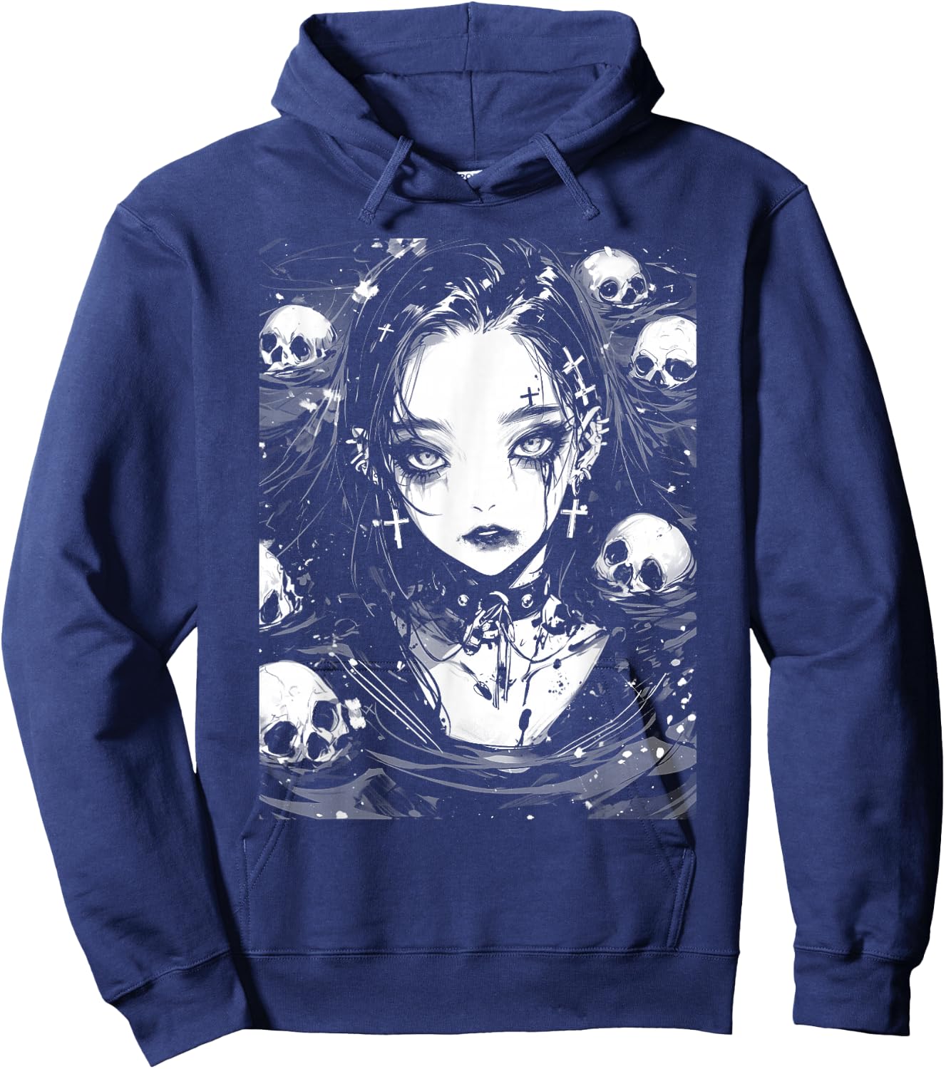 Horror Anime Manga Gothic Goth Yami Kawaii Creepy Cute Hoodie - Hoodie | Navy