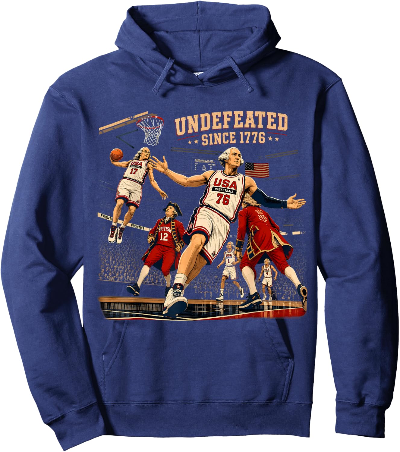 Undefeated Since 1776 Patriotic America 250th Anniversary Hoodie - Hoodie | Navy