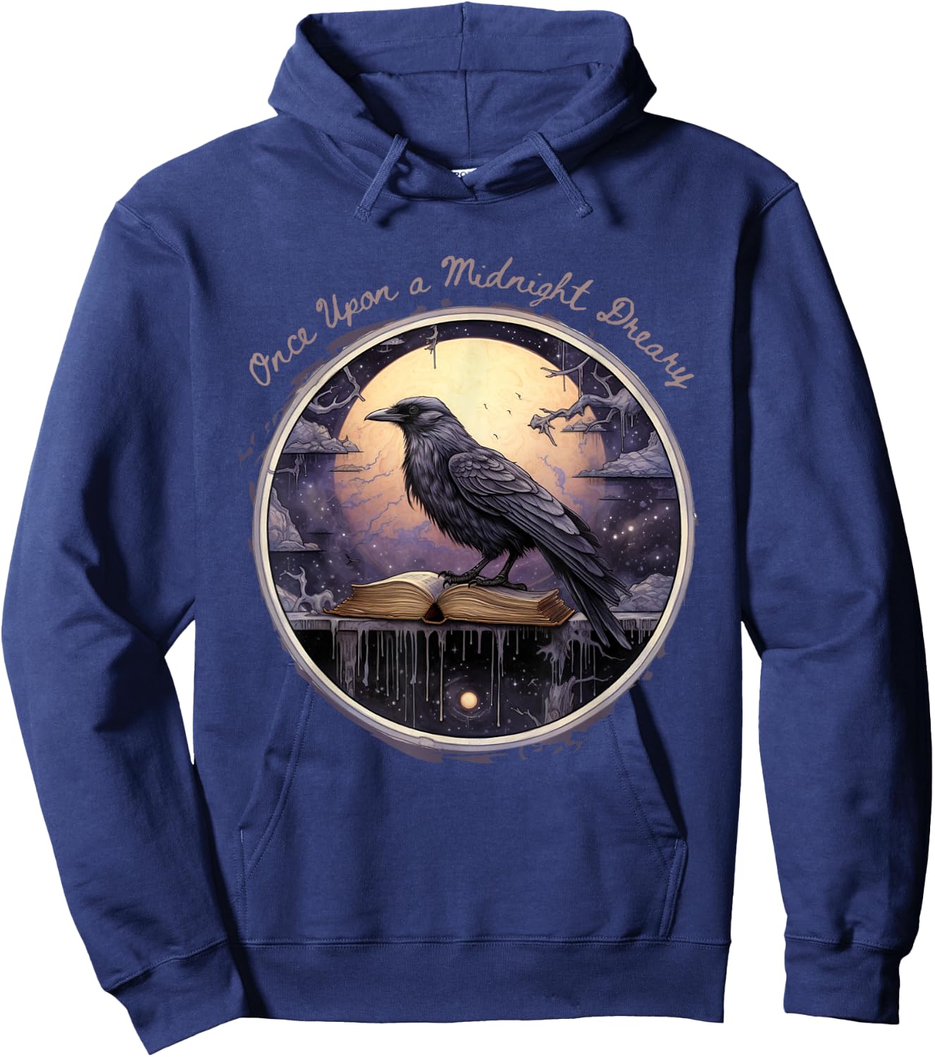 Fantasy Poe Raven: Midnight Rustless Hoodie - Hoodie | Navy