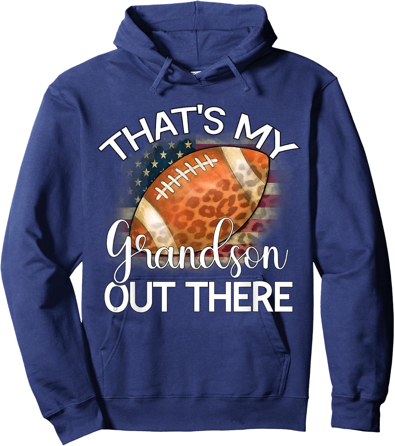 That's My Grandson Out There Football Grandma Grandpa Hoodie - Hoodie | Navy
