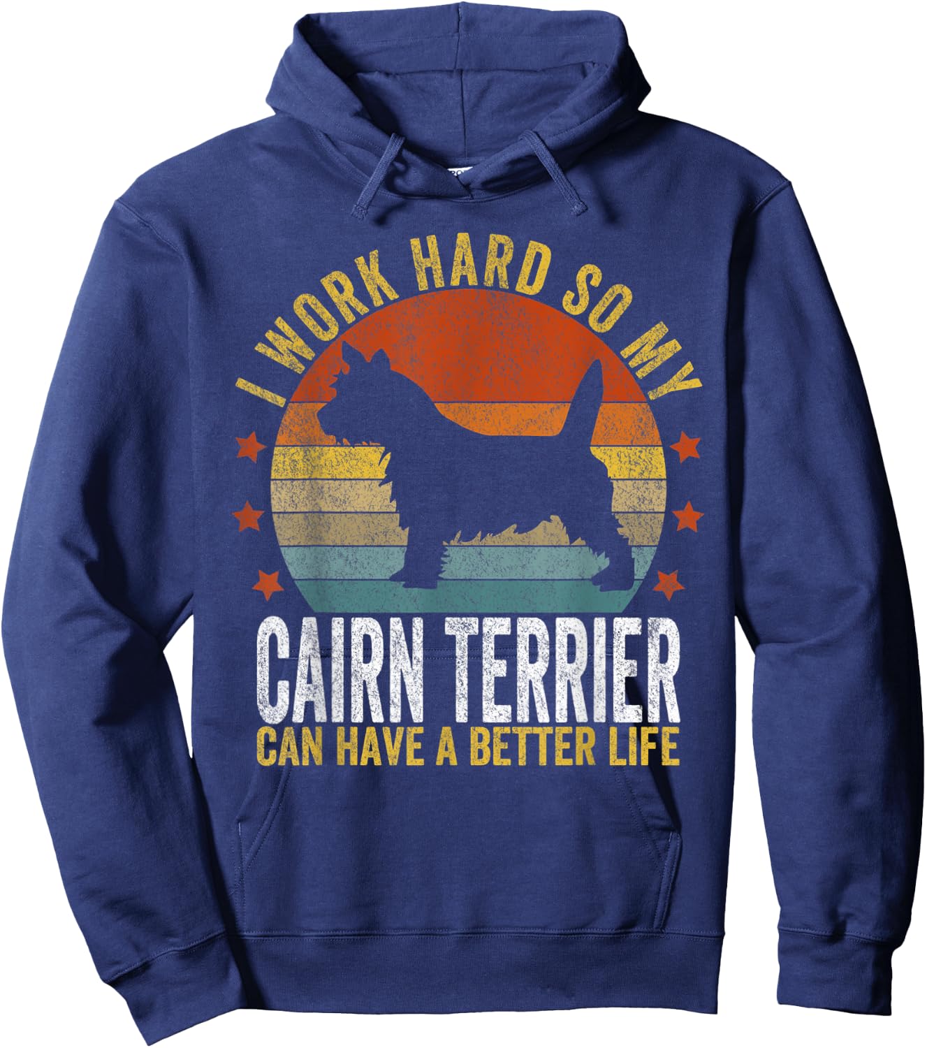 Funny Cairn Terrier Mom Cairn Terrier Dad Retro Vintage Hoodie - Hoodie | Navy