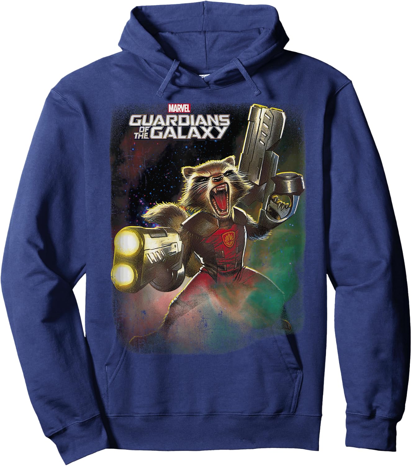 Marvel Guardians of the Galaxy Angry Rocket Poster Hoodie - Hoodie | Navy