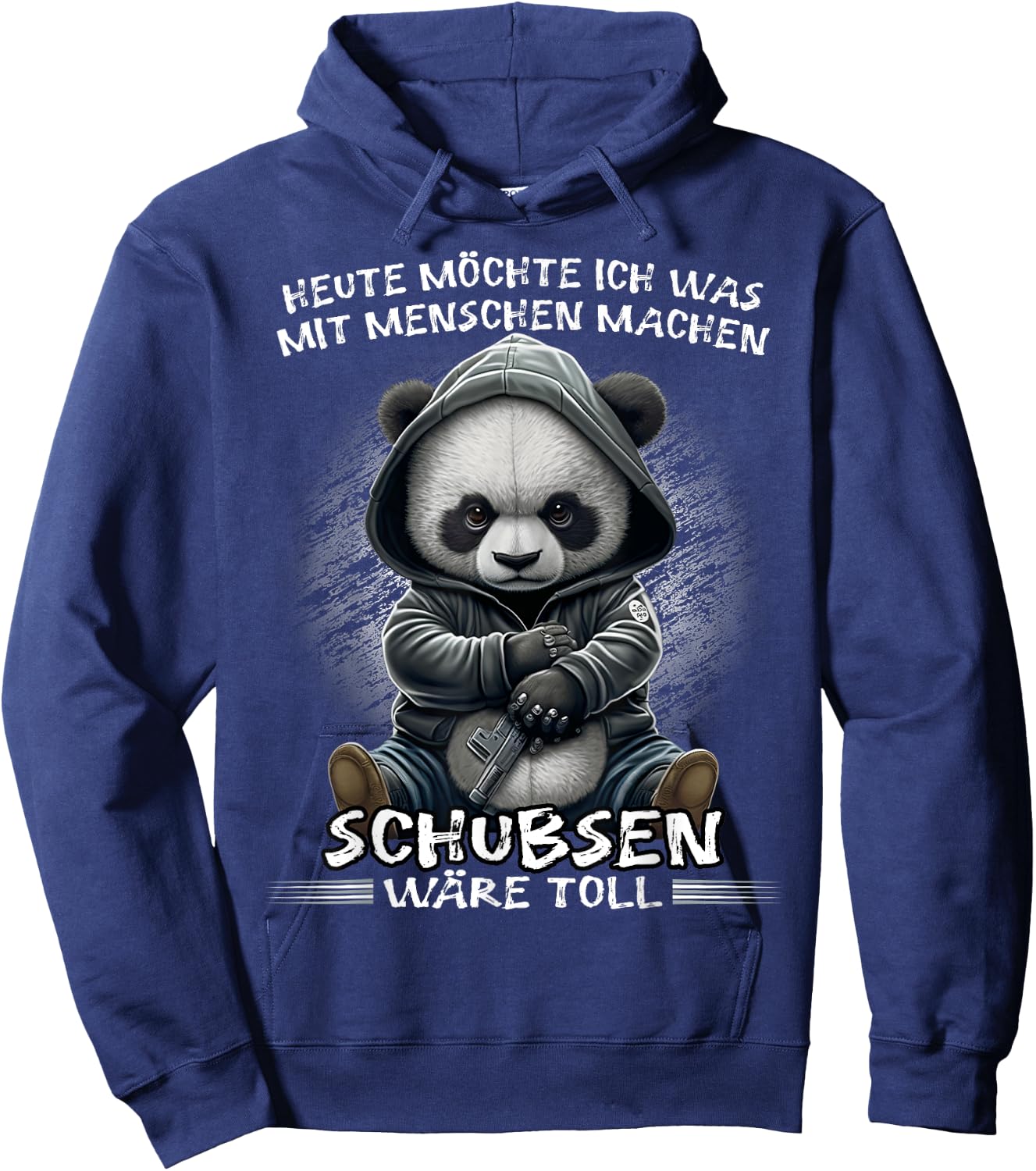 Heute möchte ich was mit Menschen machen Schubsen wäre toll , black Hoodie - Hoodie | Navy