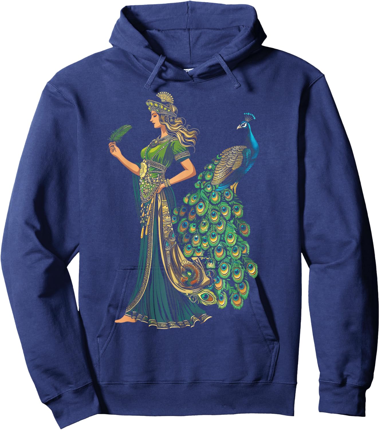 Greek God Hera Peacock Peacock art Goddess Hoodie - Hoodie | Navy