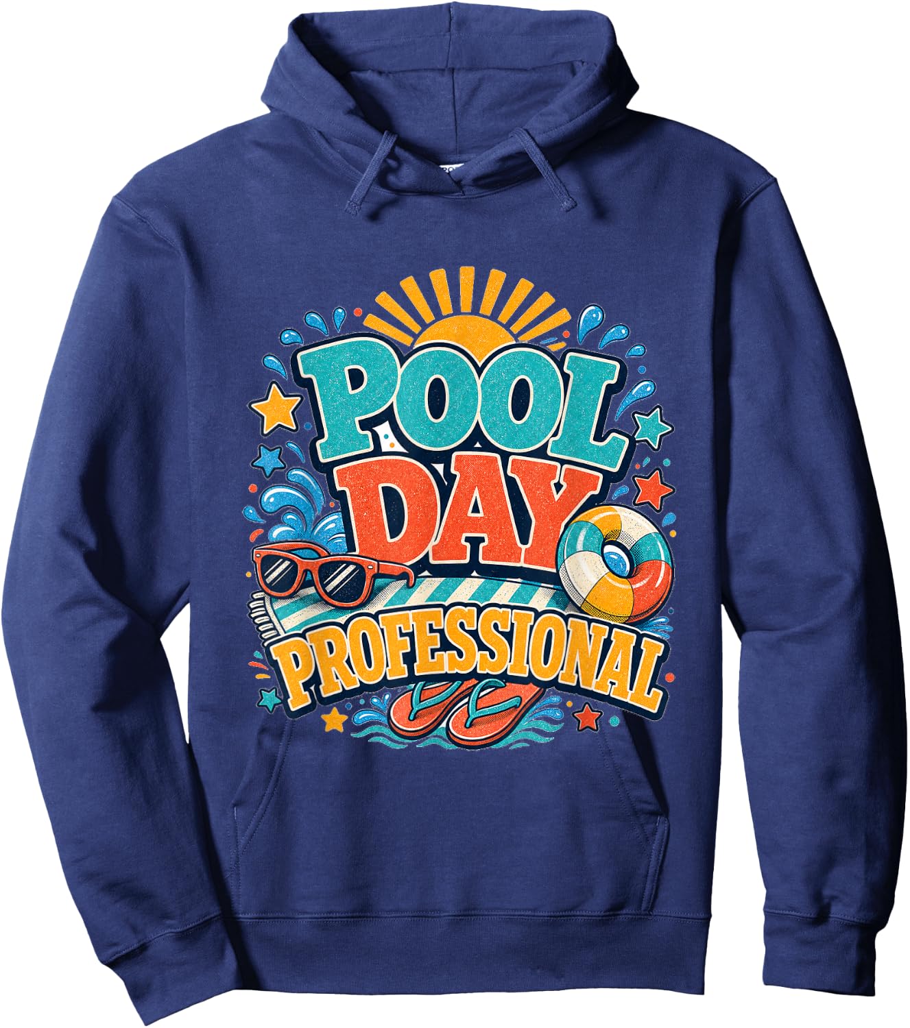Pool Day Professional Summer Swim Class Vacation Celebration Hoodie - Hoodie | Navy