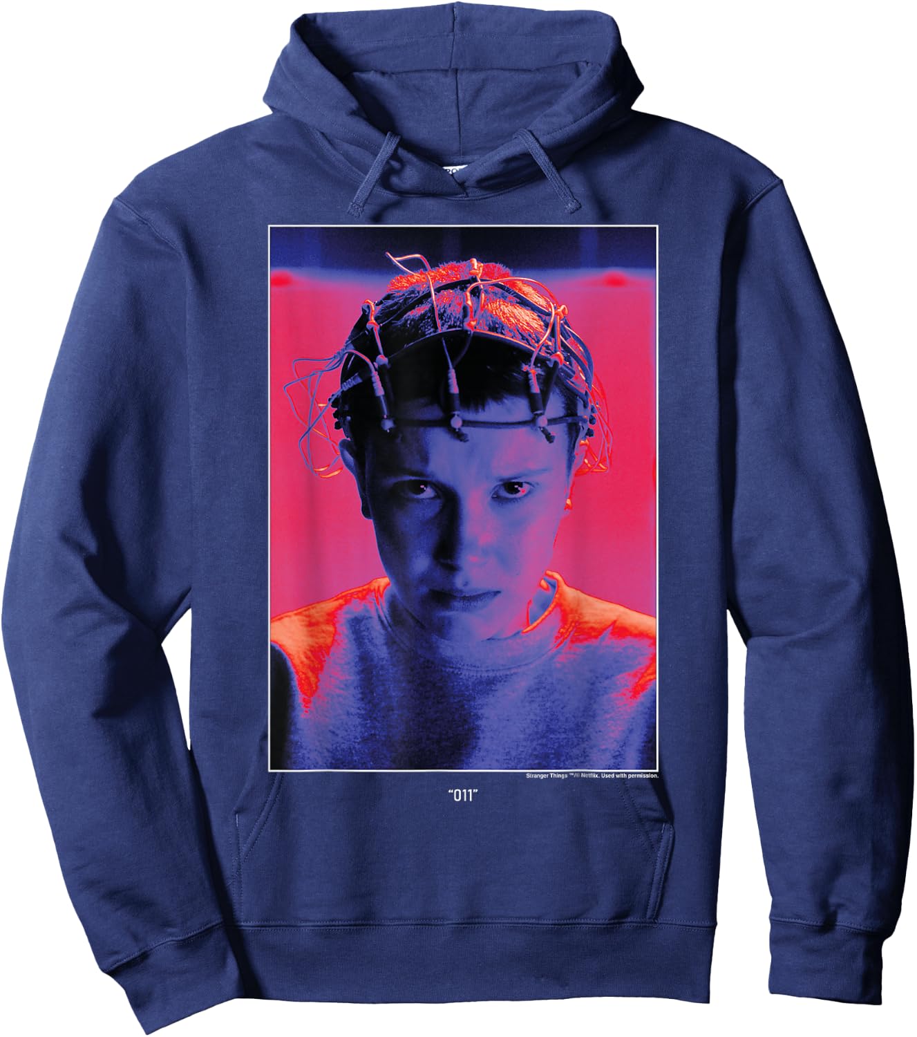 Stranger Things Eleven 011 Electrodes Hoodie - Hoodie | Navy