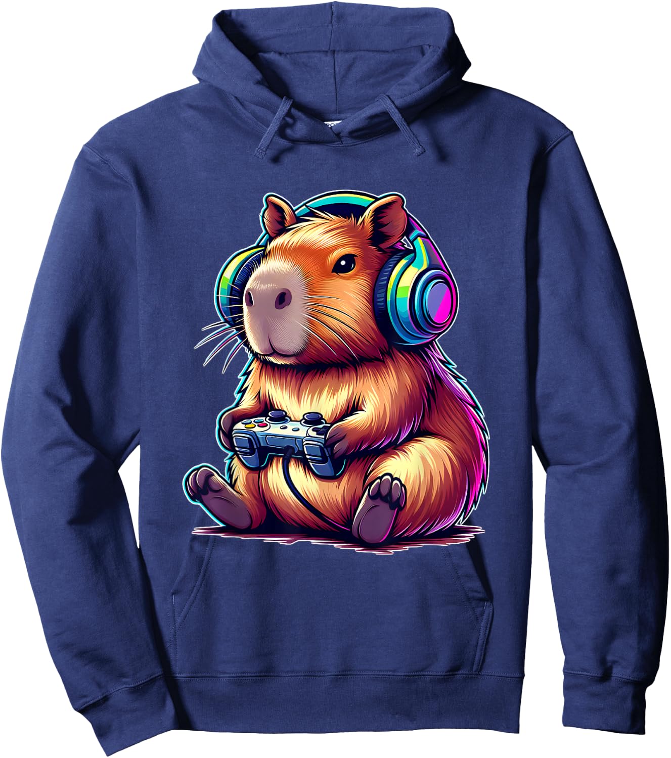 Capybara Funny Video Games Capybara , Black, S Hoodie - Hoodie | Navy