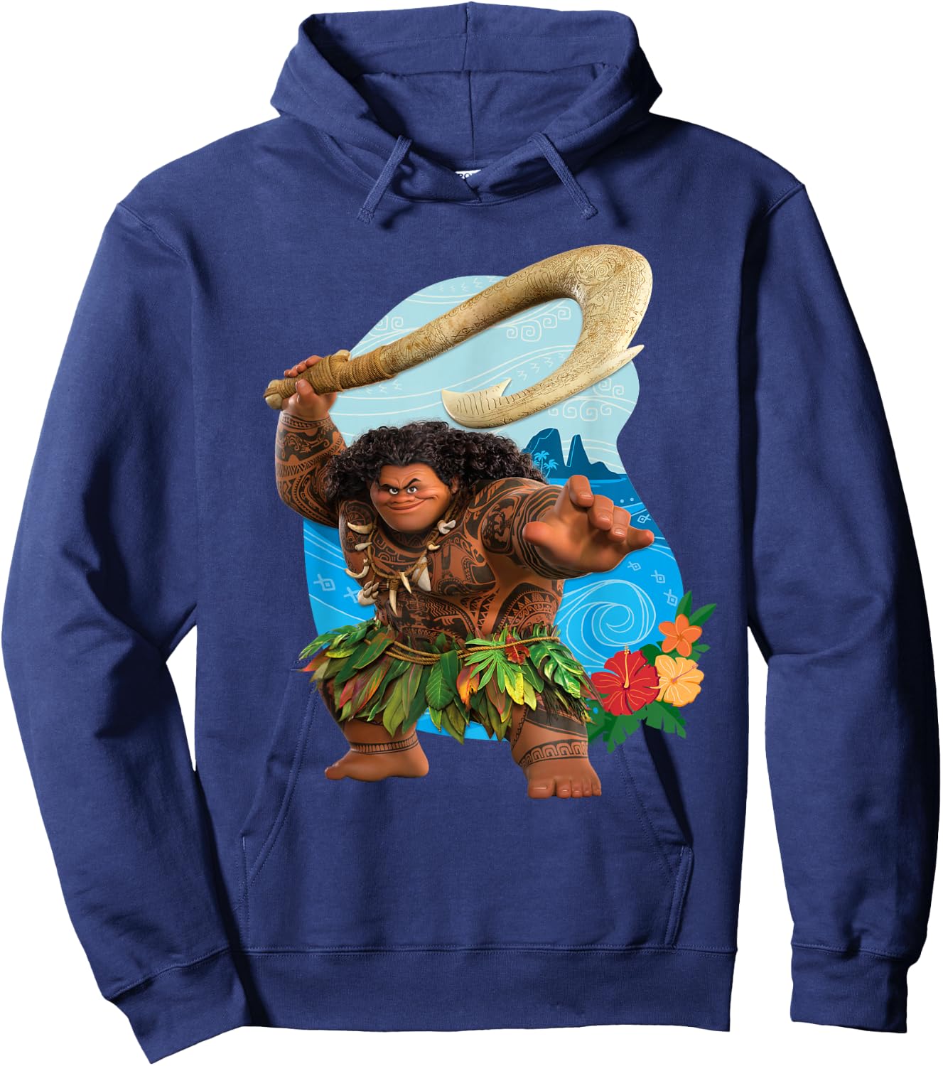 Disney Vaiana 2 Tropical Island Adventure Maui & Fish Hook Hoodie - Hoodie | Navy