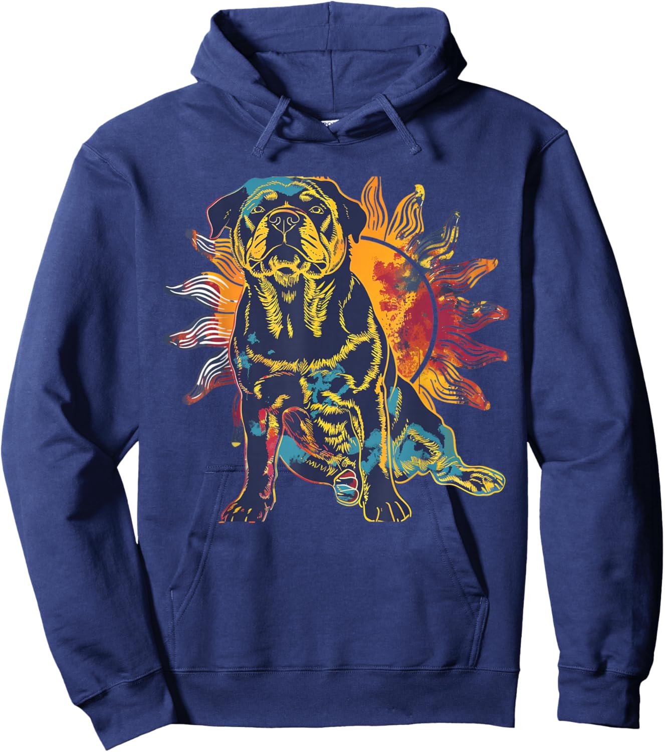 Rottweiler Dog Tie Dye Graphic Artwork Shirt Men Women Hoodie - Hoodie | Navy