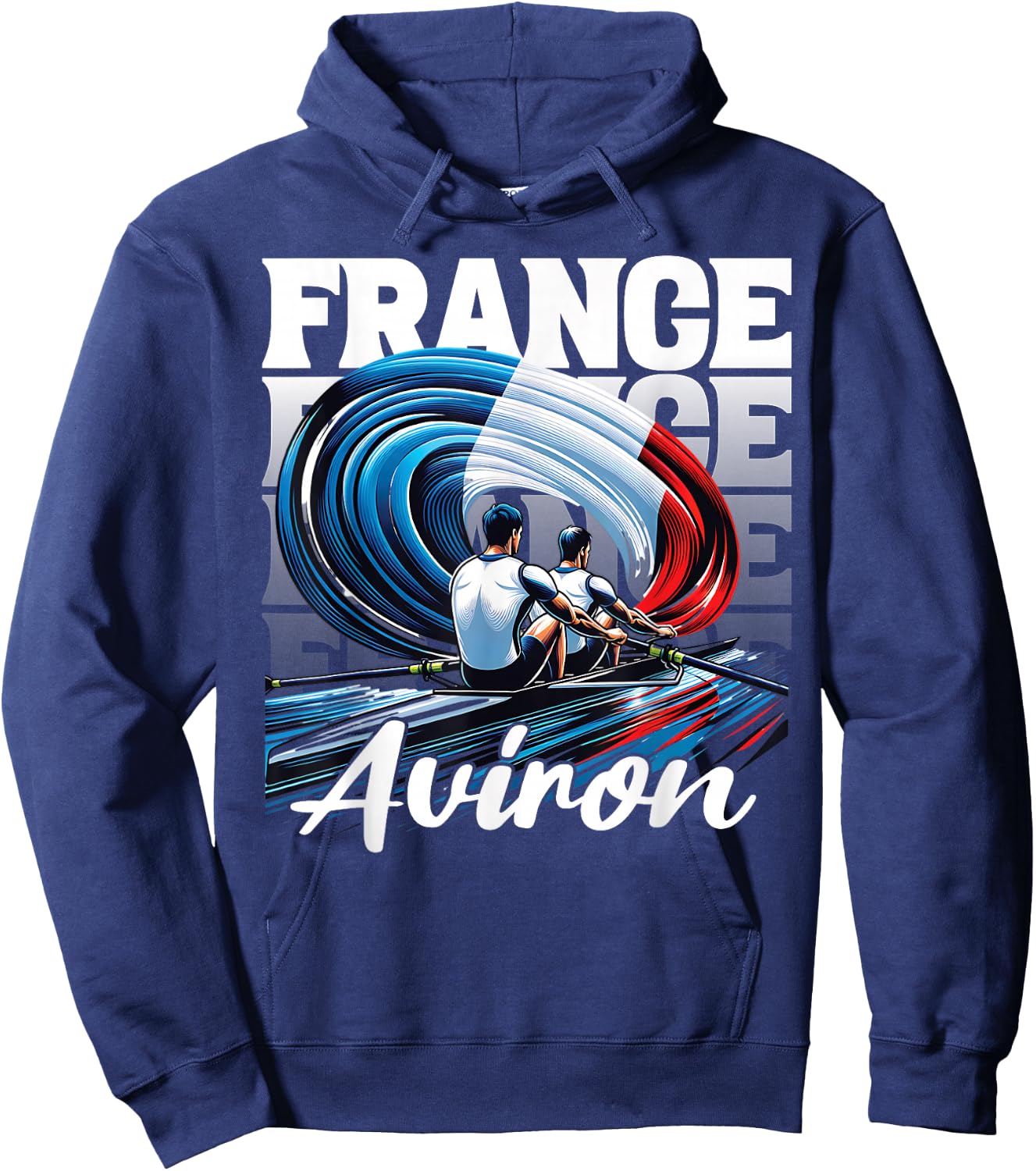 Rowing Supporter Sports Competition France Rowing , Blue, S Hoodie - Hoodie | Navy