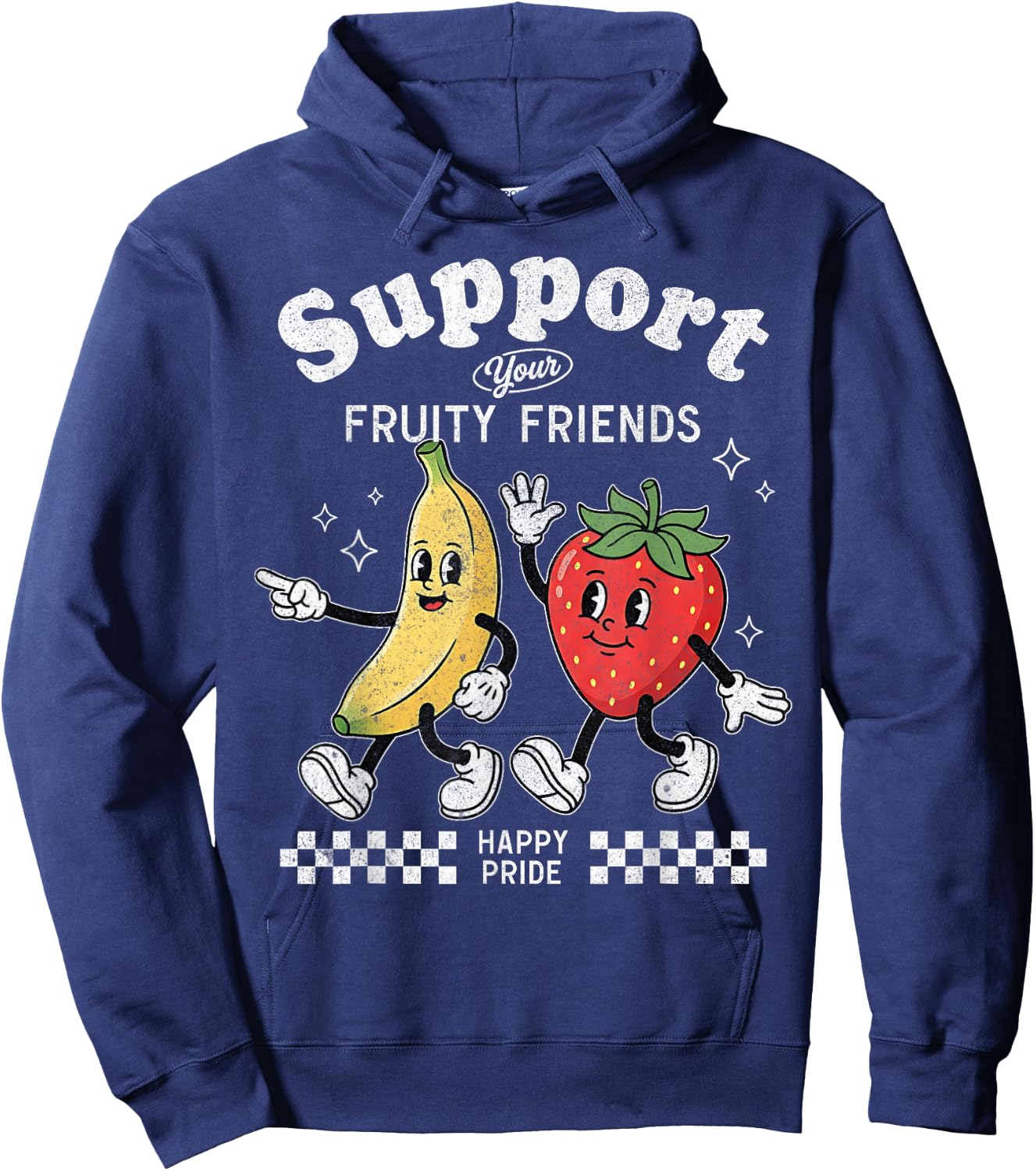 Support Your Fruity Friends Love Wins Gay Pride LGBTQ Month Hoodie - Hoodie | Navy