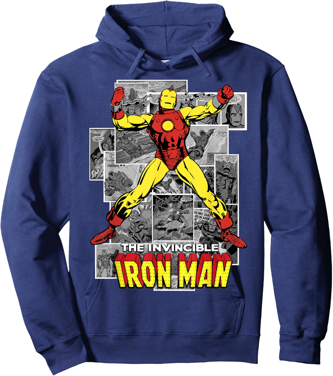 Marvel Avengers Iron Man Comic Panel Portrait Hoodie - Hoodie | Navy