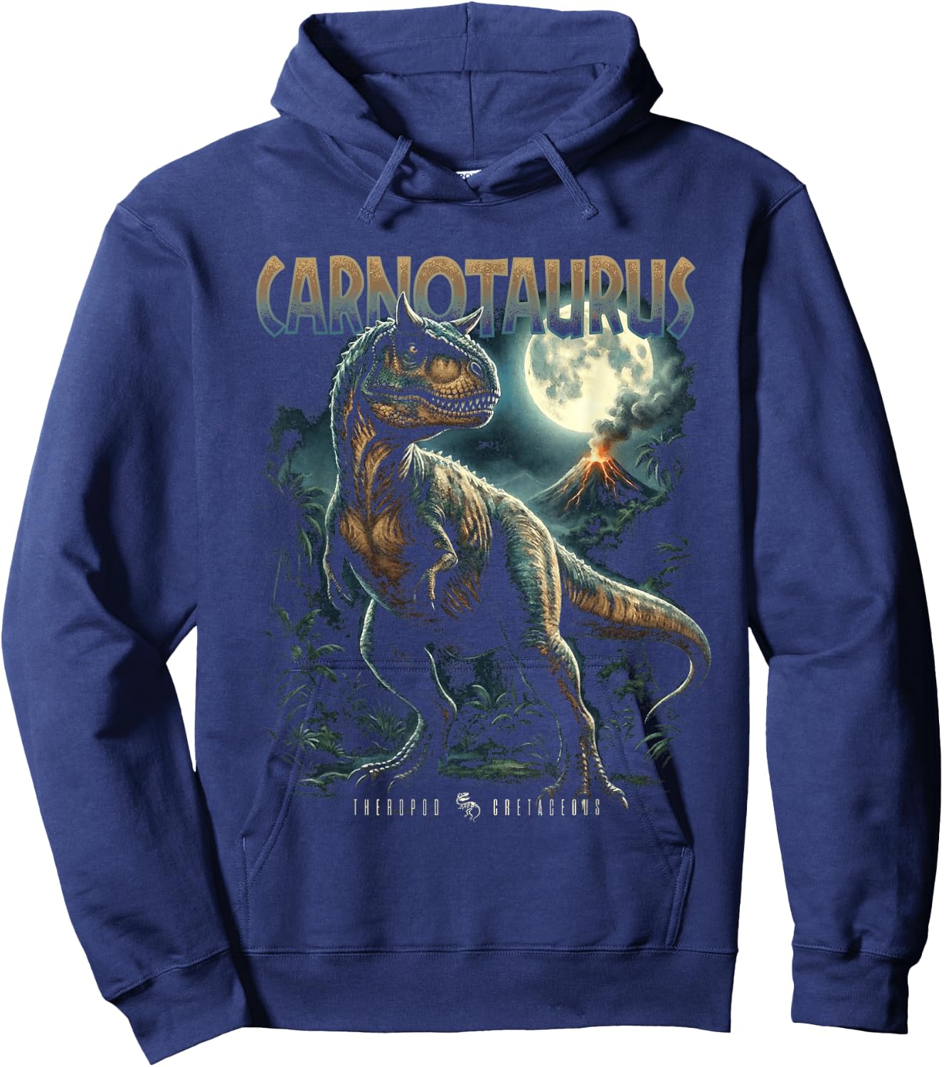 Vintage Carnotaurus 90er Bootleg Dinosaurier prähistorischer Dino Hoodie - Hoodie | Navy