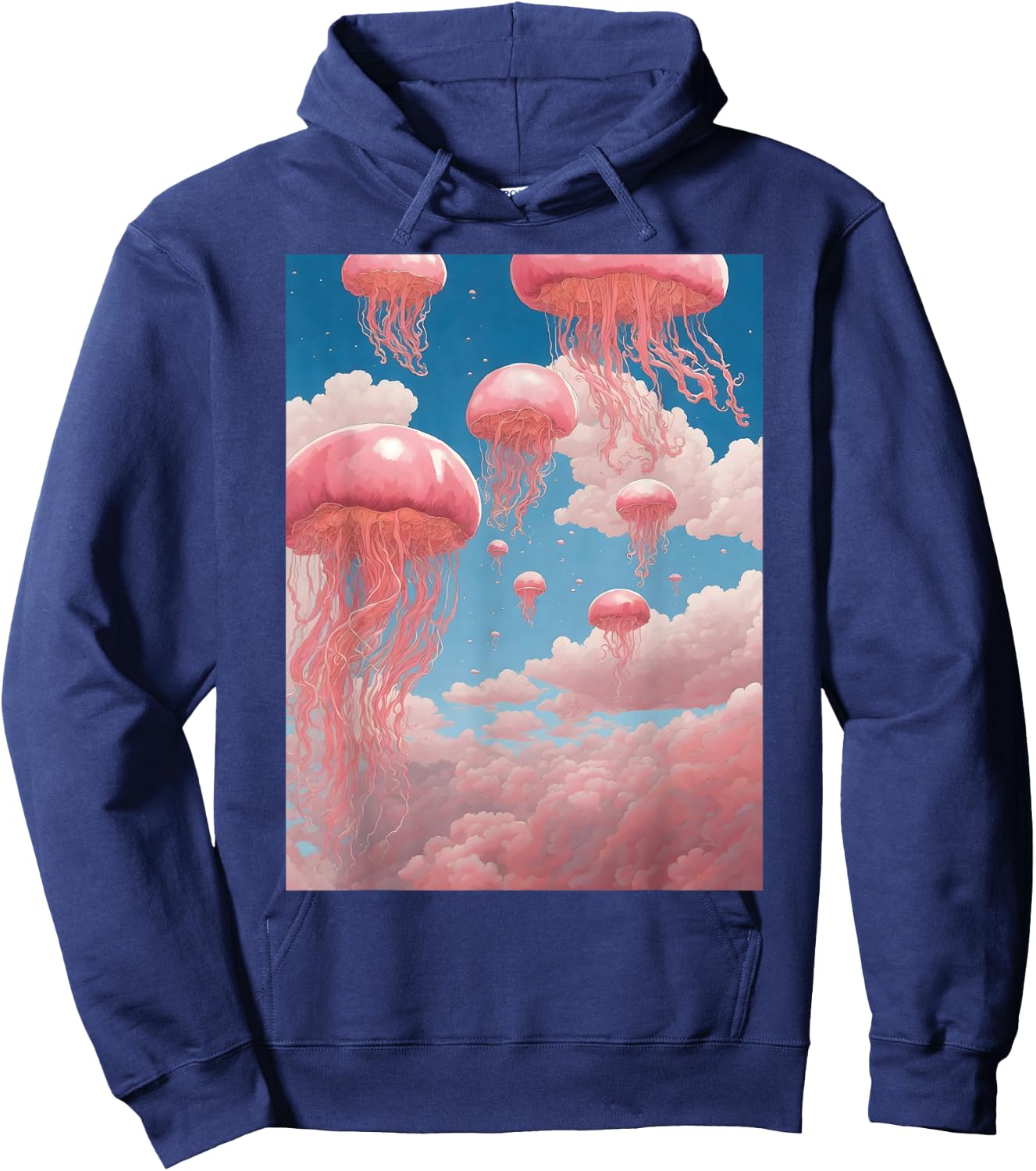 Jellyfish Pink Weirdcore Dreamcore Pastel Aesthetic Hoodie - Hoodie | Navy