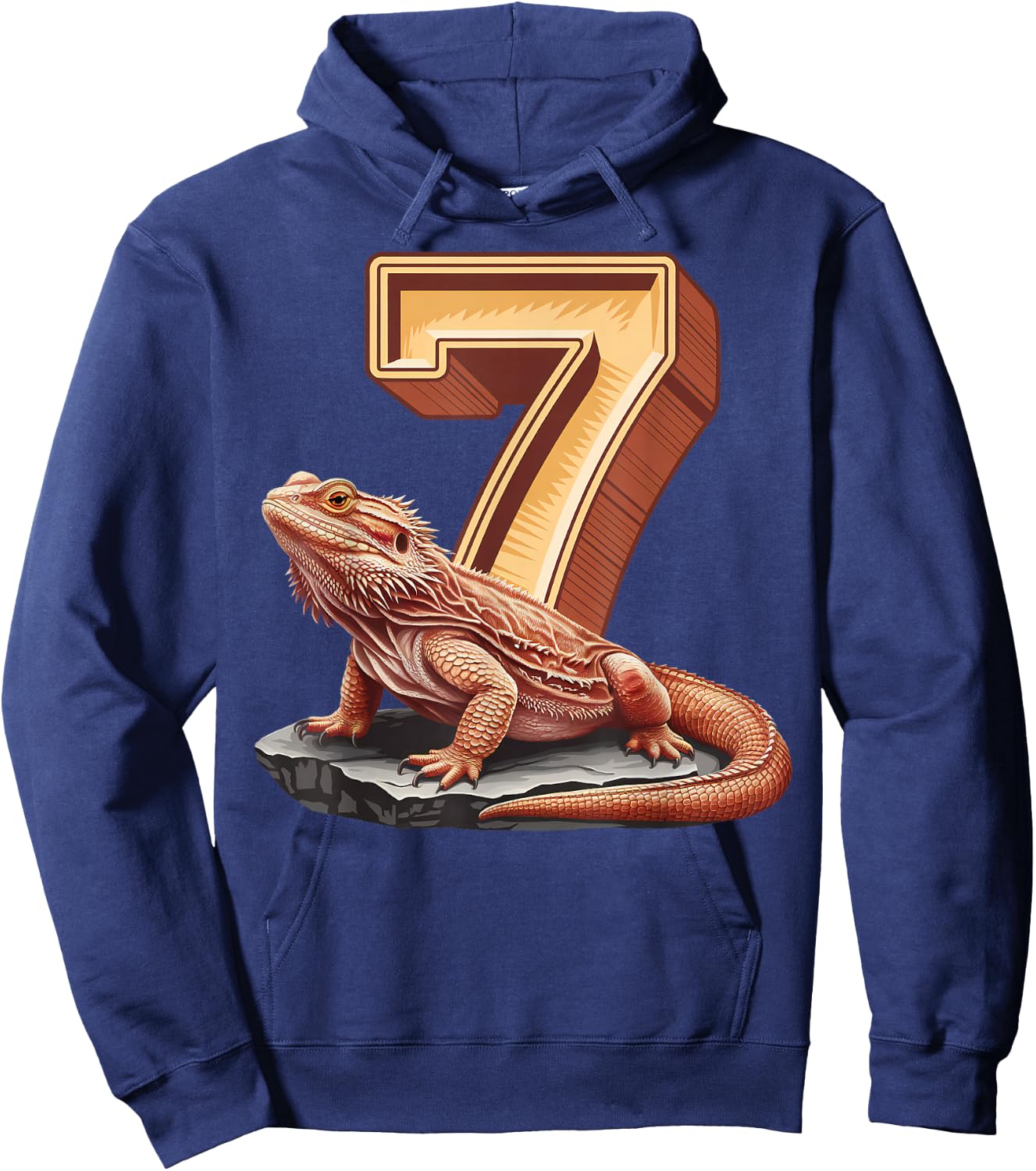 7 Year Old Bearded Dragon Reptile 7th Birthday Party Repti Hoodie - Hoodie | Navy