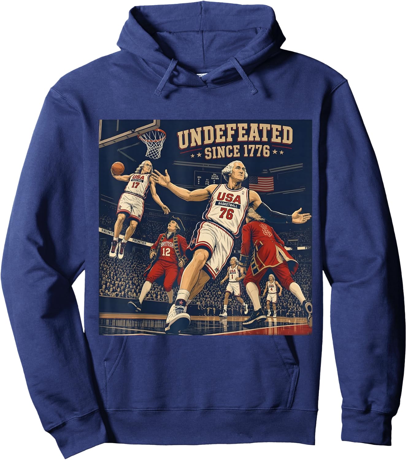 Undefeated Since 1776 America 4th of July Independence Day Hoodie - Hoodie | Navy