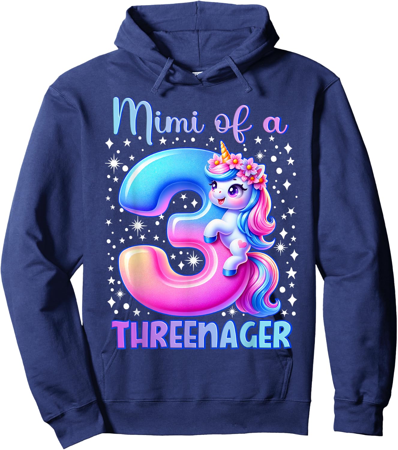 Mimi Of A Threenager Hoodie - Hoodie | Navy