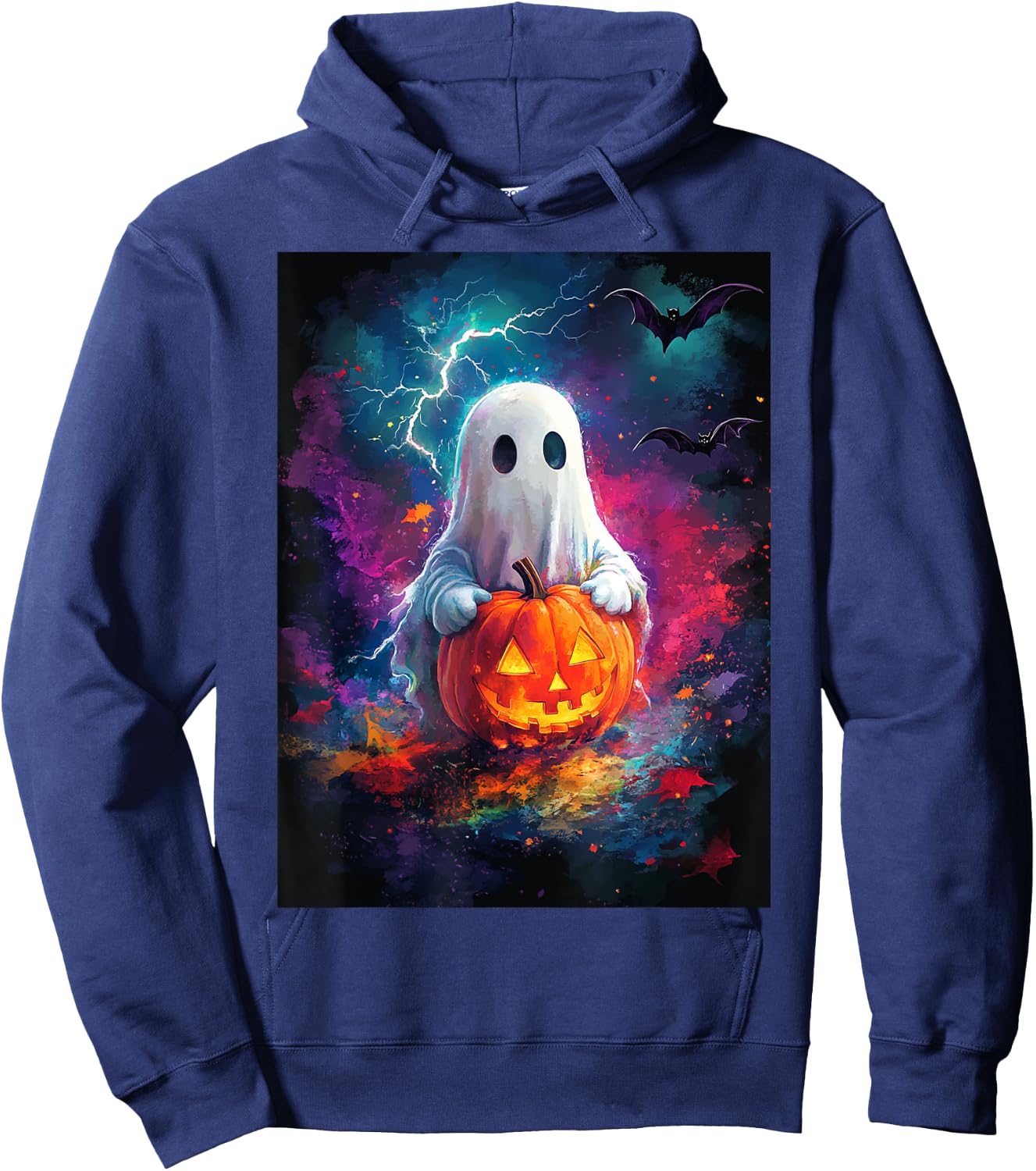 Halloween Girls Design Boys Ghost Pumpkin Kids Halloween Hoodie - Hoodie | Navy