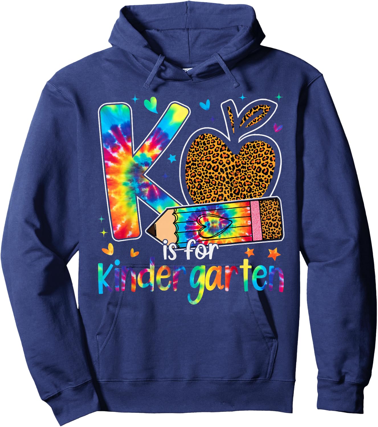 K Is For Kindergarten Teacher Leopard Back To School Hoodie - Hoodie | Navy