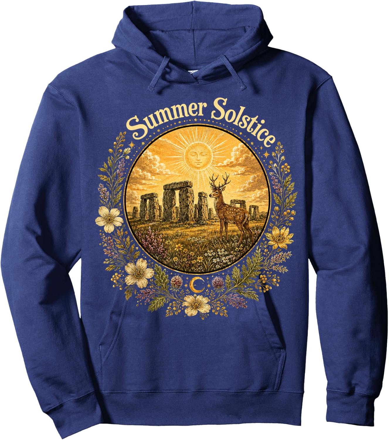 Summer Solstice Litha Midsummer Abundance & Growth Pagan Hoodie - Hoodie | Navy