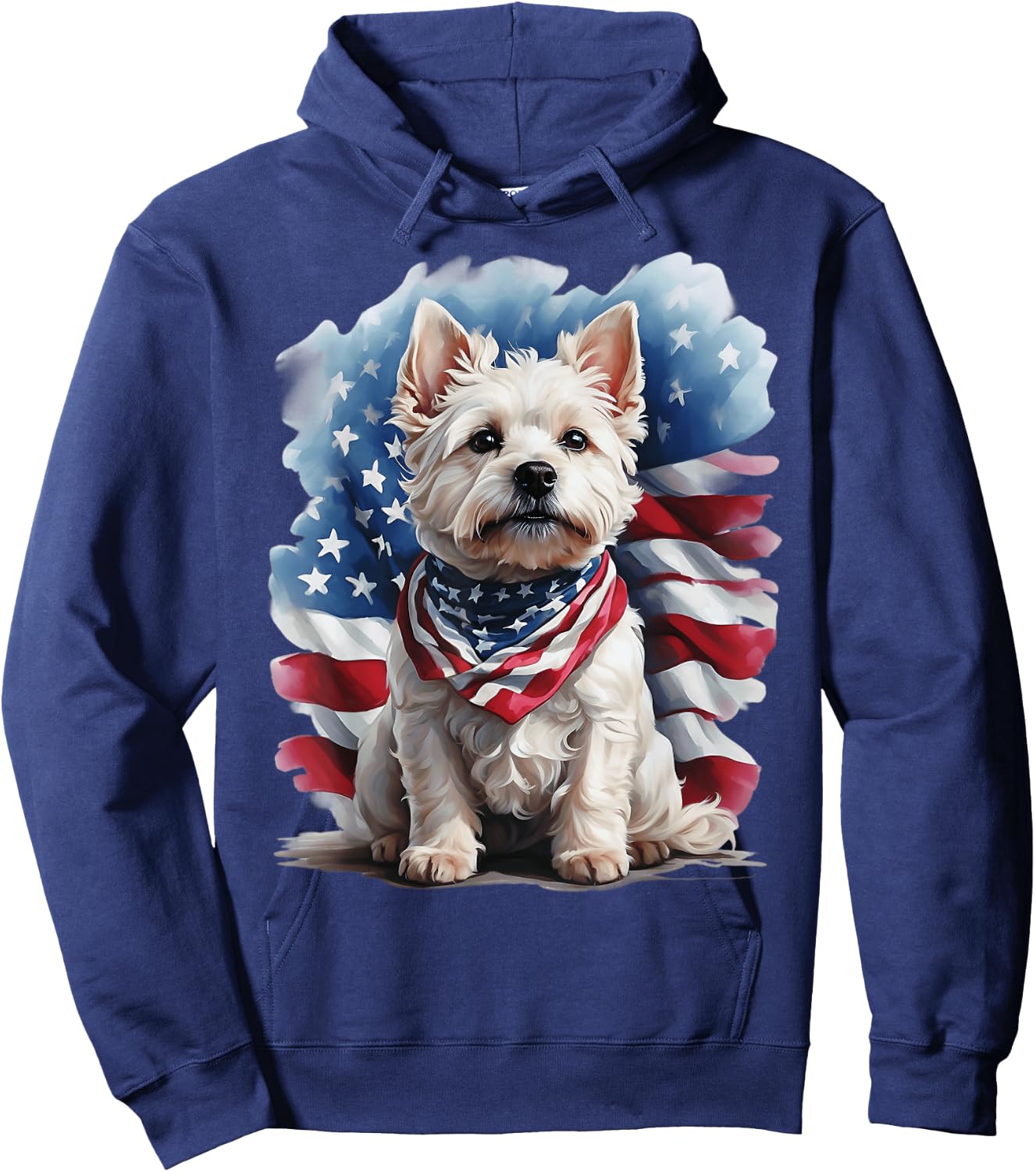 Patriotic West Highland Terrier Westie lovers delight Hoodie - Hoodie | Navy