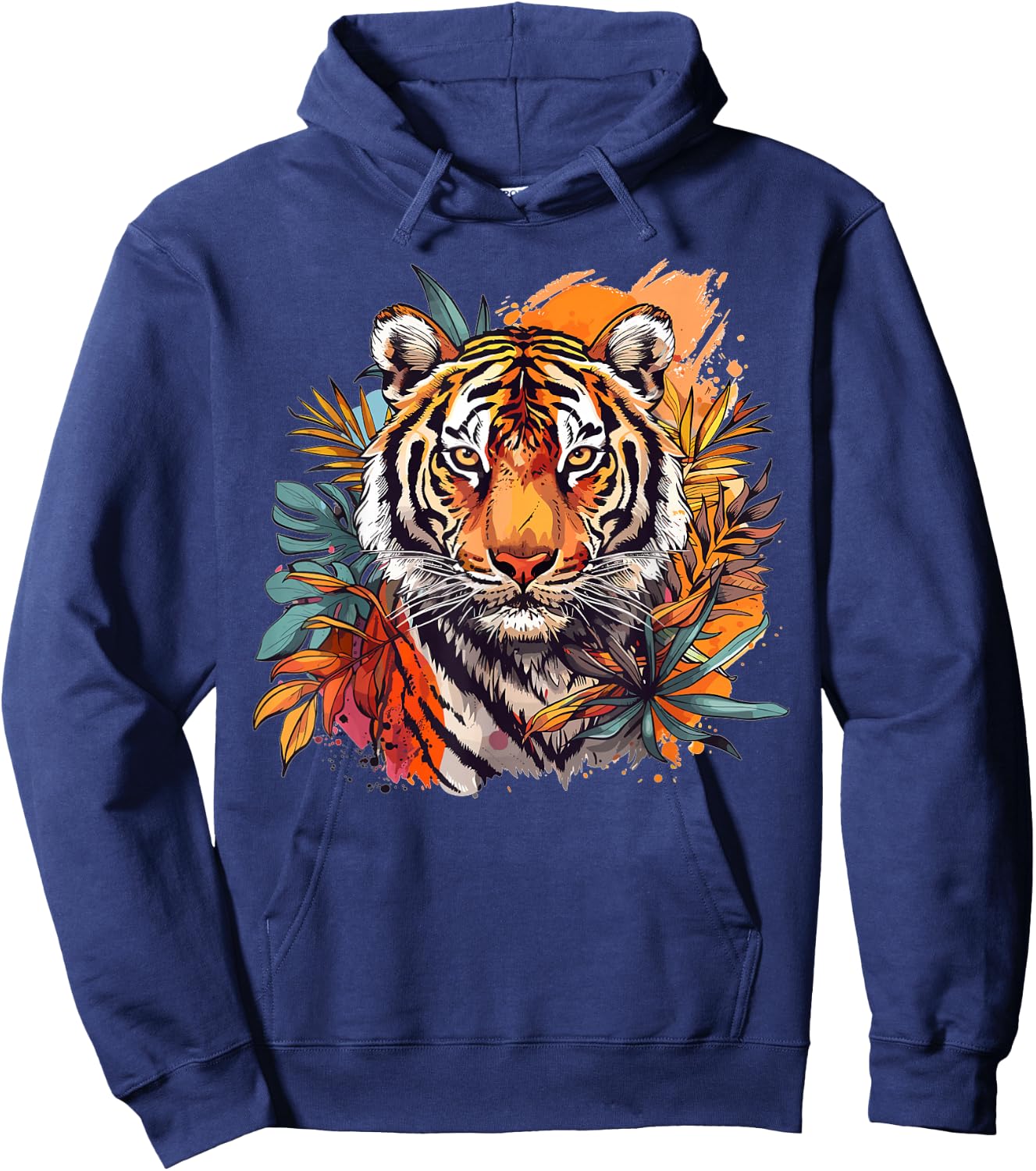 Niedlicher Tiger mit Blumen I Ästhetischer Tiger Hoodie - Hoodie | Navy
