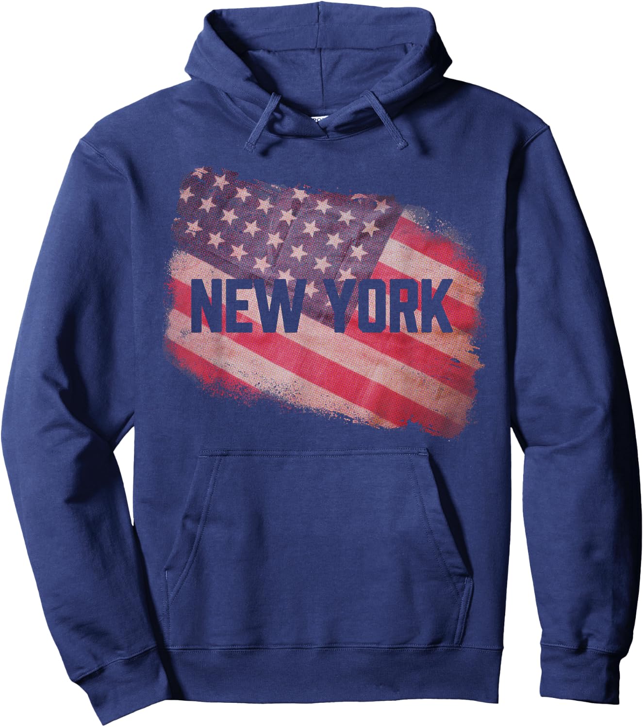 New York USA American Old Glory Flag Vintage US Souvenir , black Hoodie - Hoodie | Navy