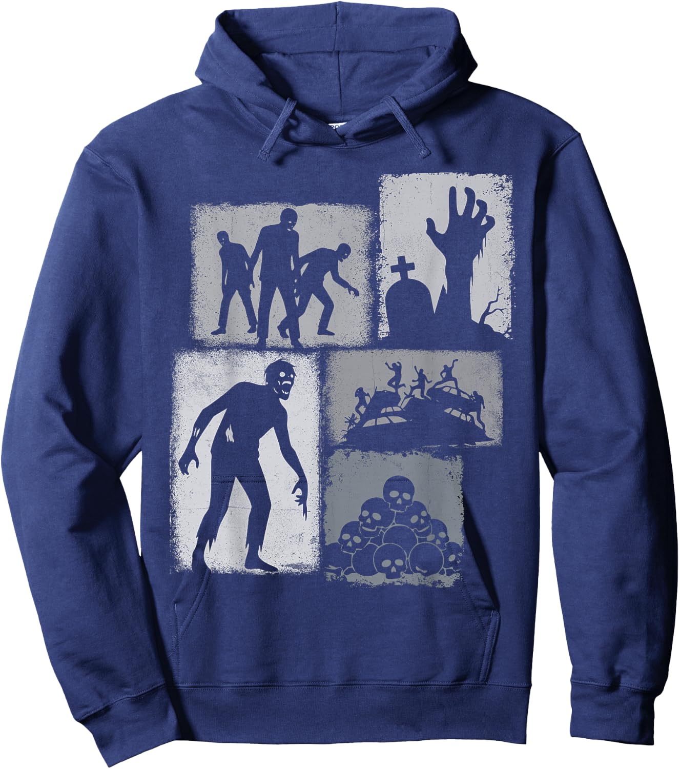 Zombie Vintage Collage Fantasy Lover Hoodie - Hoodie | Navy