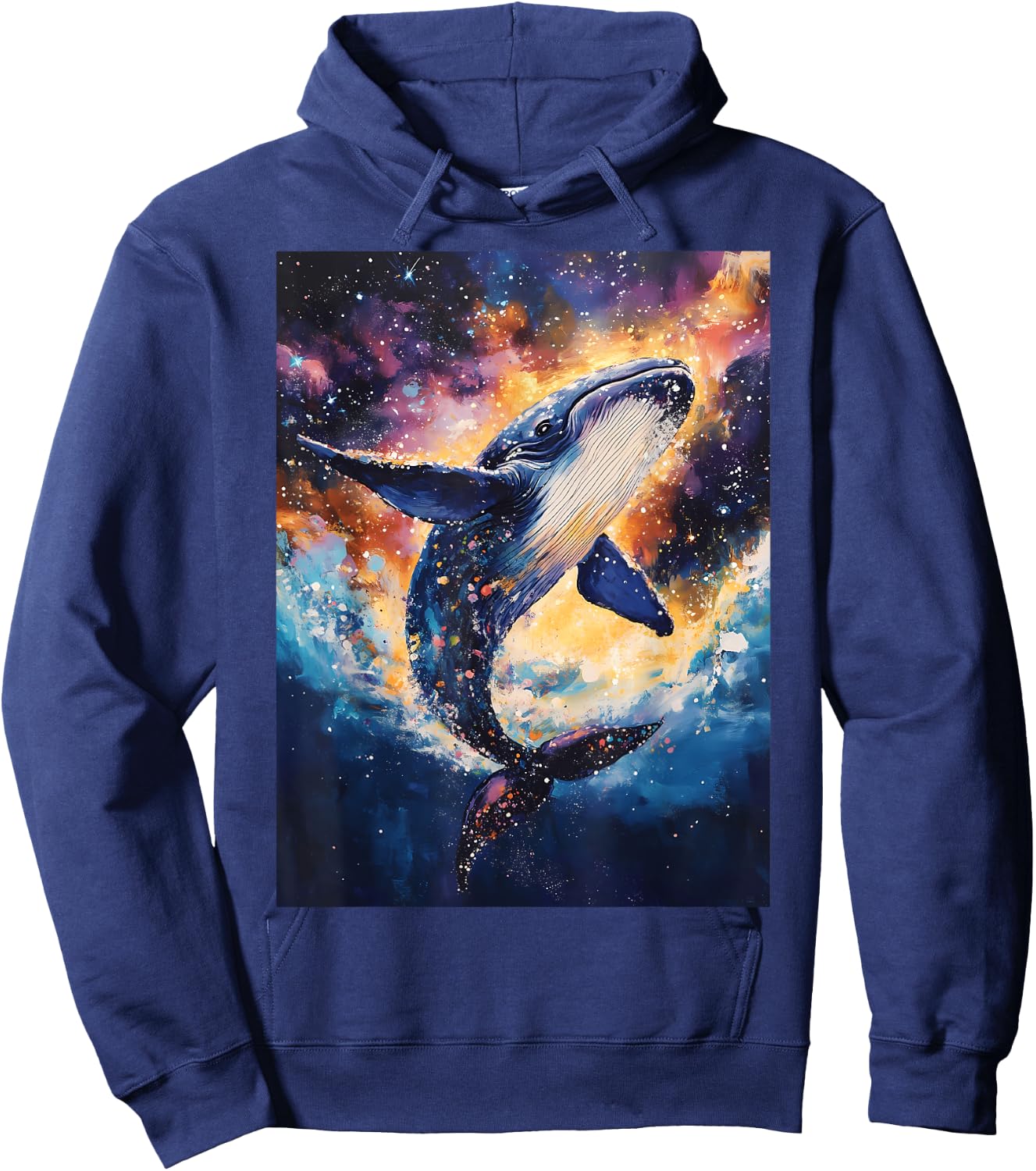 Colorful Whale Hoodie - Hoodie | Navy