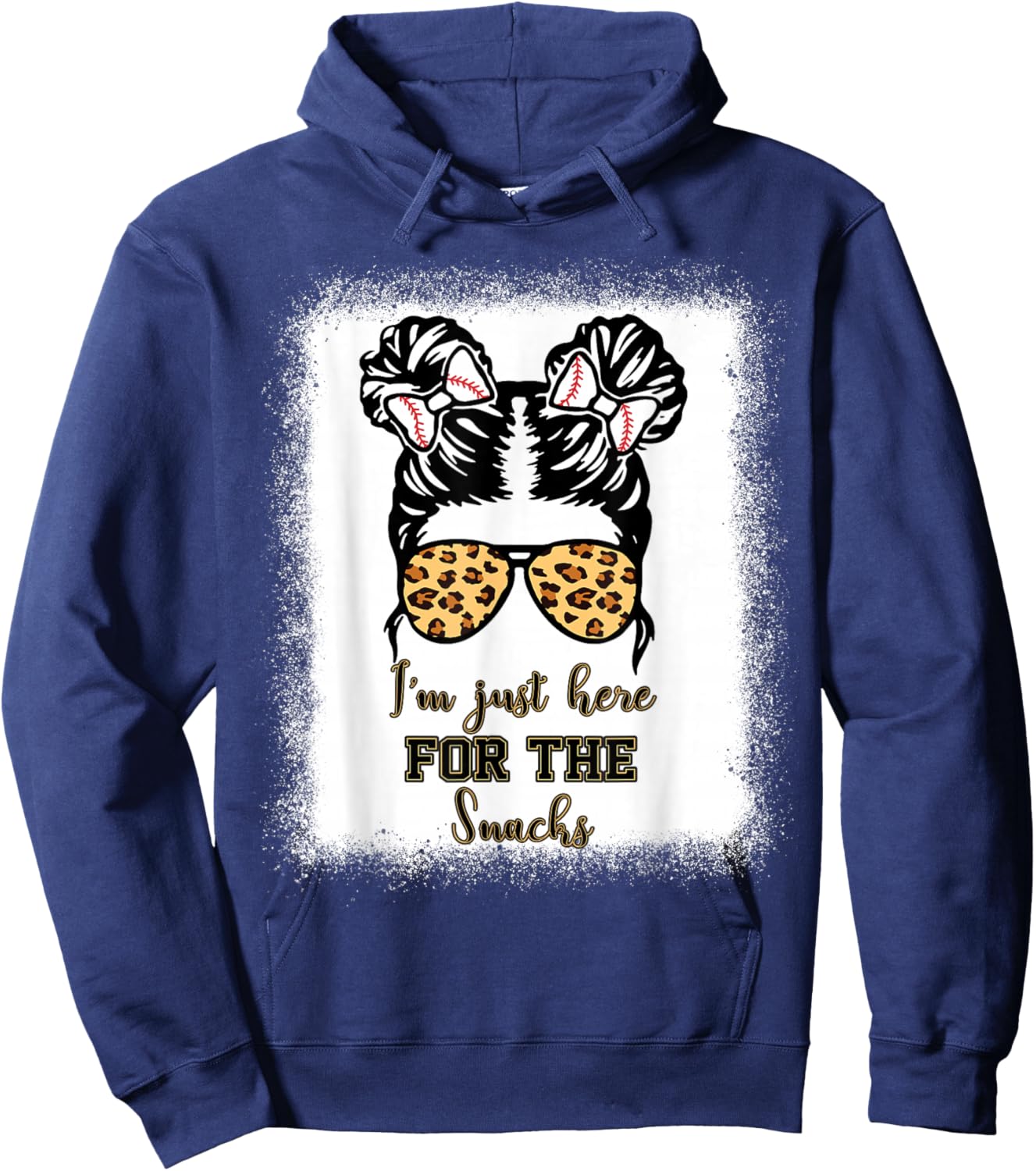 Kids Im Just Here For The Snack Baseball Sister Toddler Girl Hoodie - Hoodie | Navy
