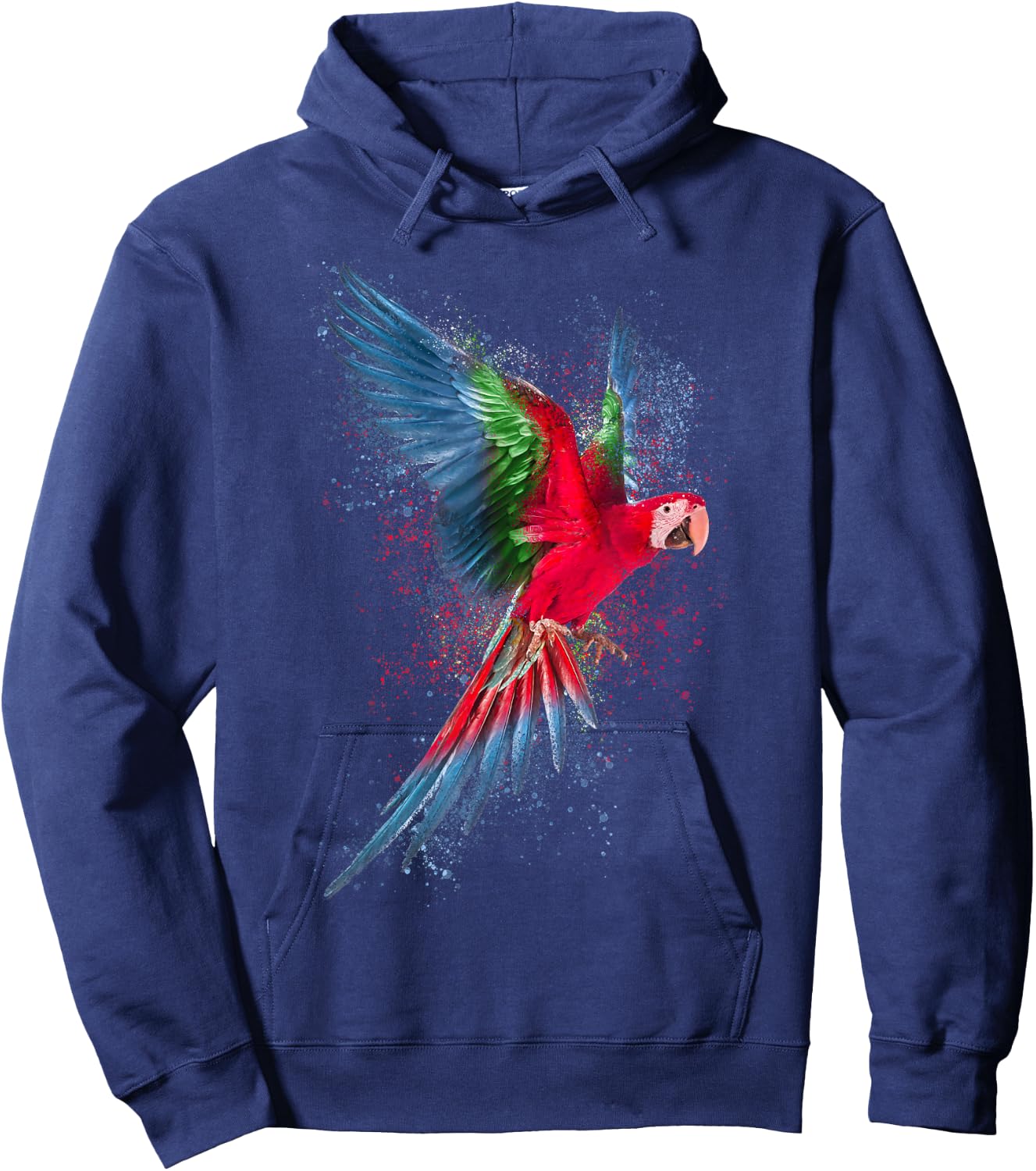 Parrot Colourful Art Animal Design Bird Animal , black Hoodie - Hoodie | Navy