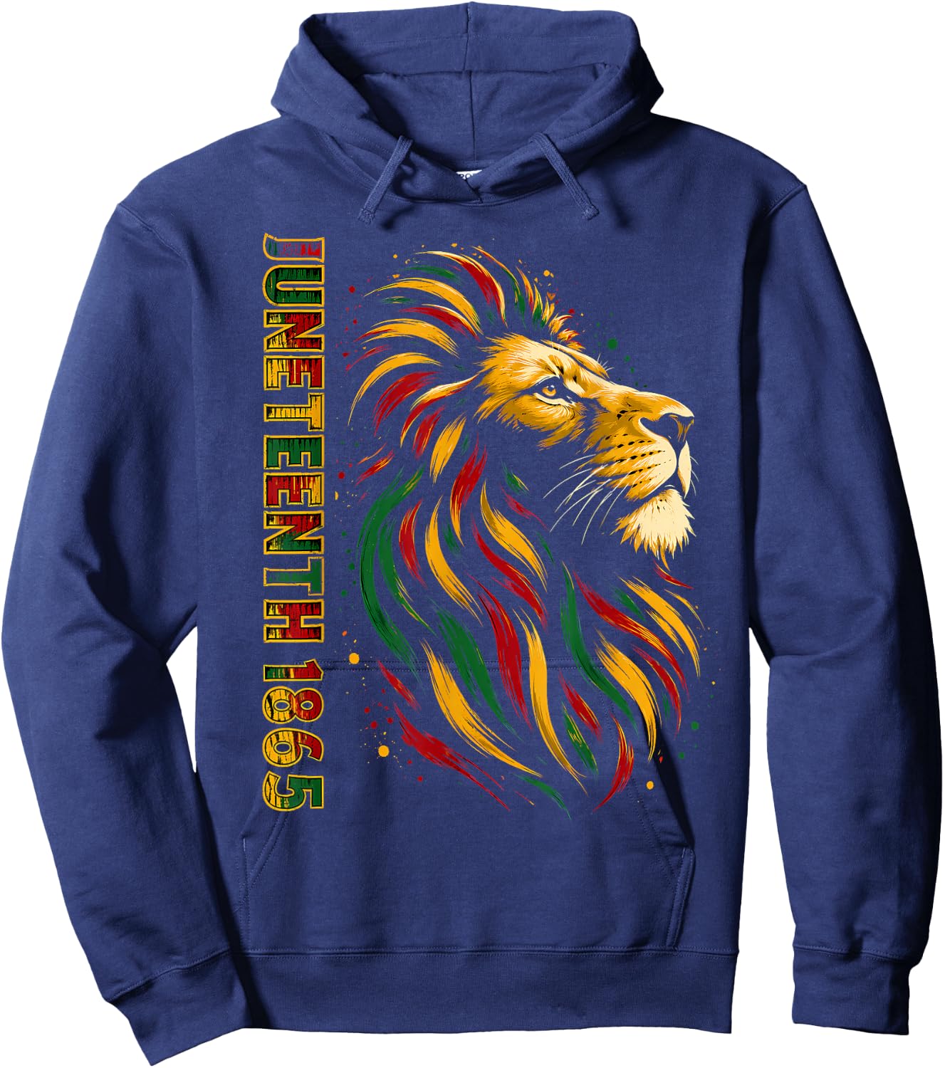 Juneteenth Shirt Lion June 19th 1865 Juneteenth Men Hoodie - Hoodie | Navy