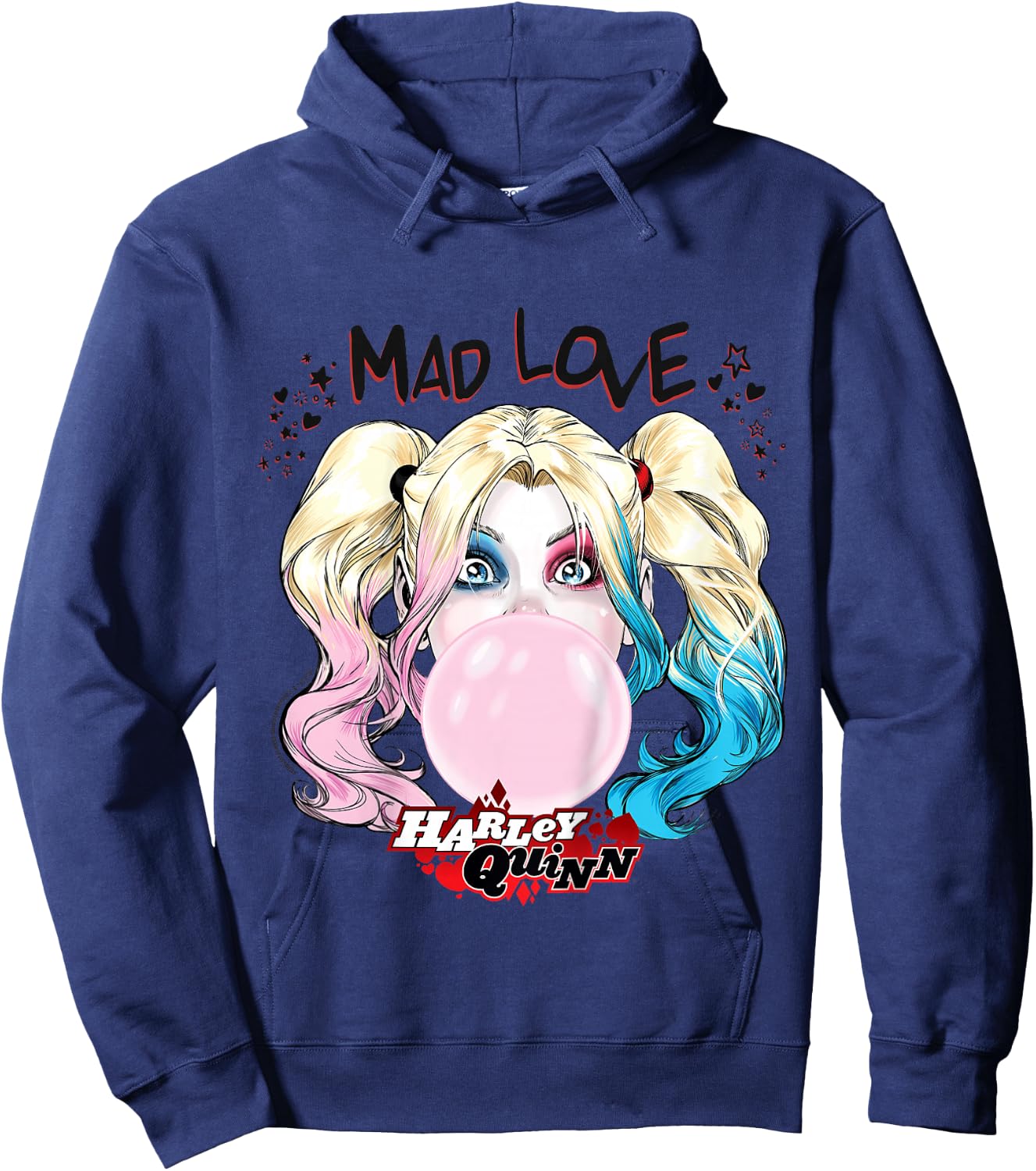 Children's Batman Harley Quinn Bubblegum Mad Love , White Hoodie - Hoodie | Navy